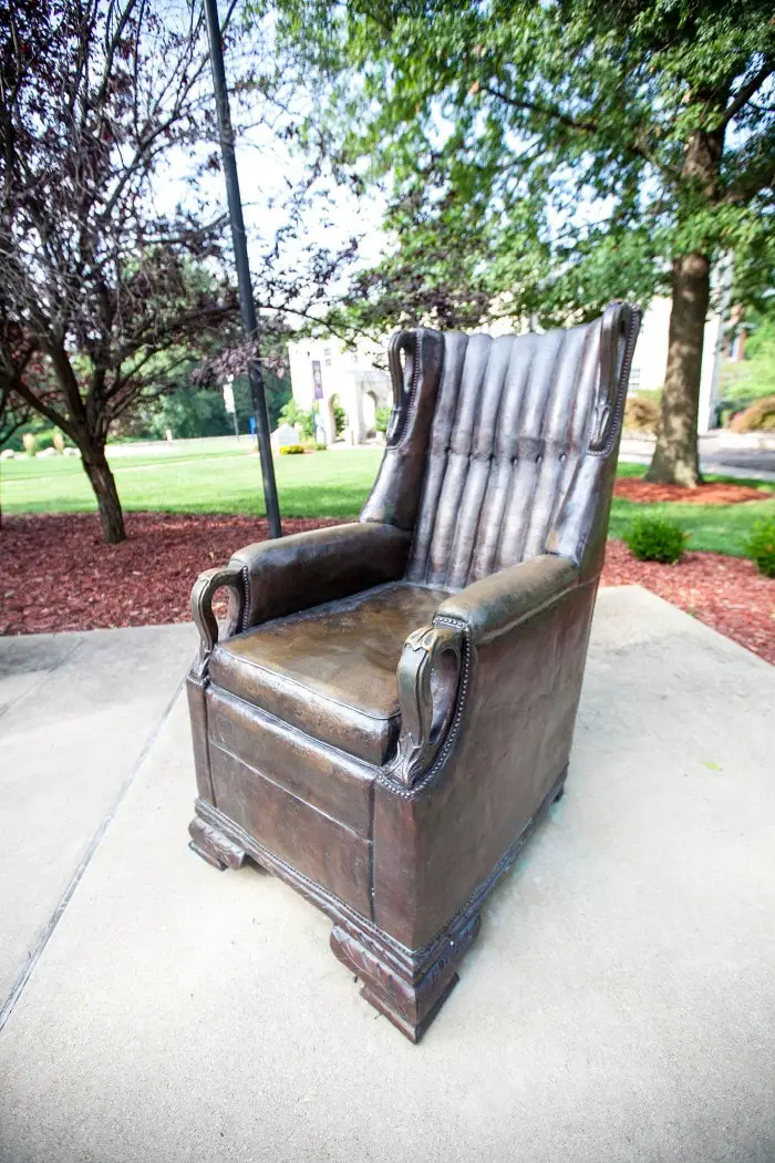 Replica of Robert Wadlow's chair in Alton, Illinois. Robert Wadlow was the World's Tallest Man.