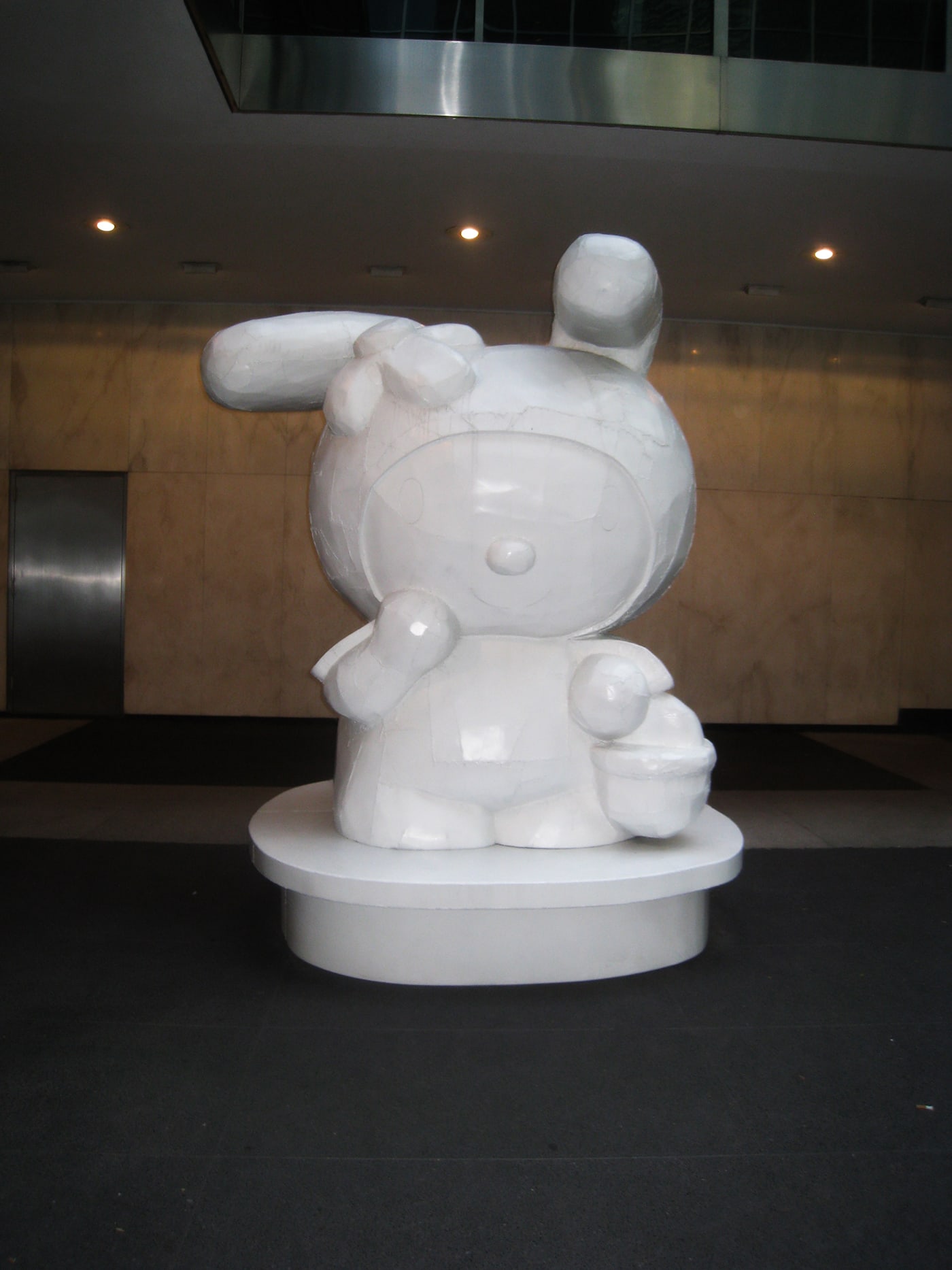 My Melody Hello Kitty Statues at the Lever House Art Collection in New York City.