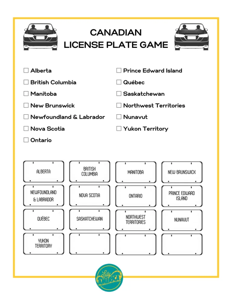 License Plate Game: Road Trip Game with Printable PDF