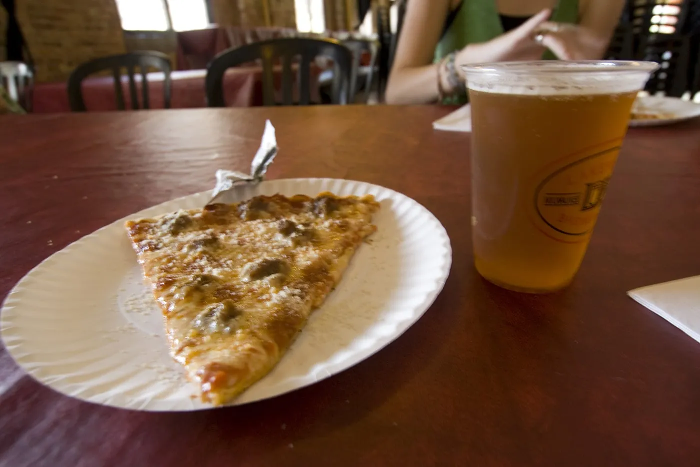 Pizza and Beer at the Lakefront Brewery Tour in Milwaukee, Wisconsin
