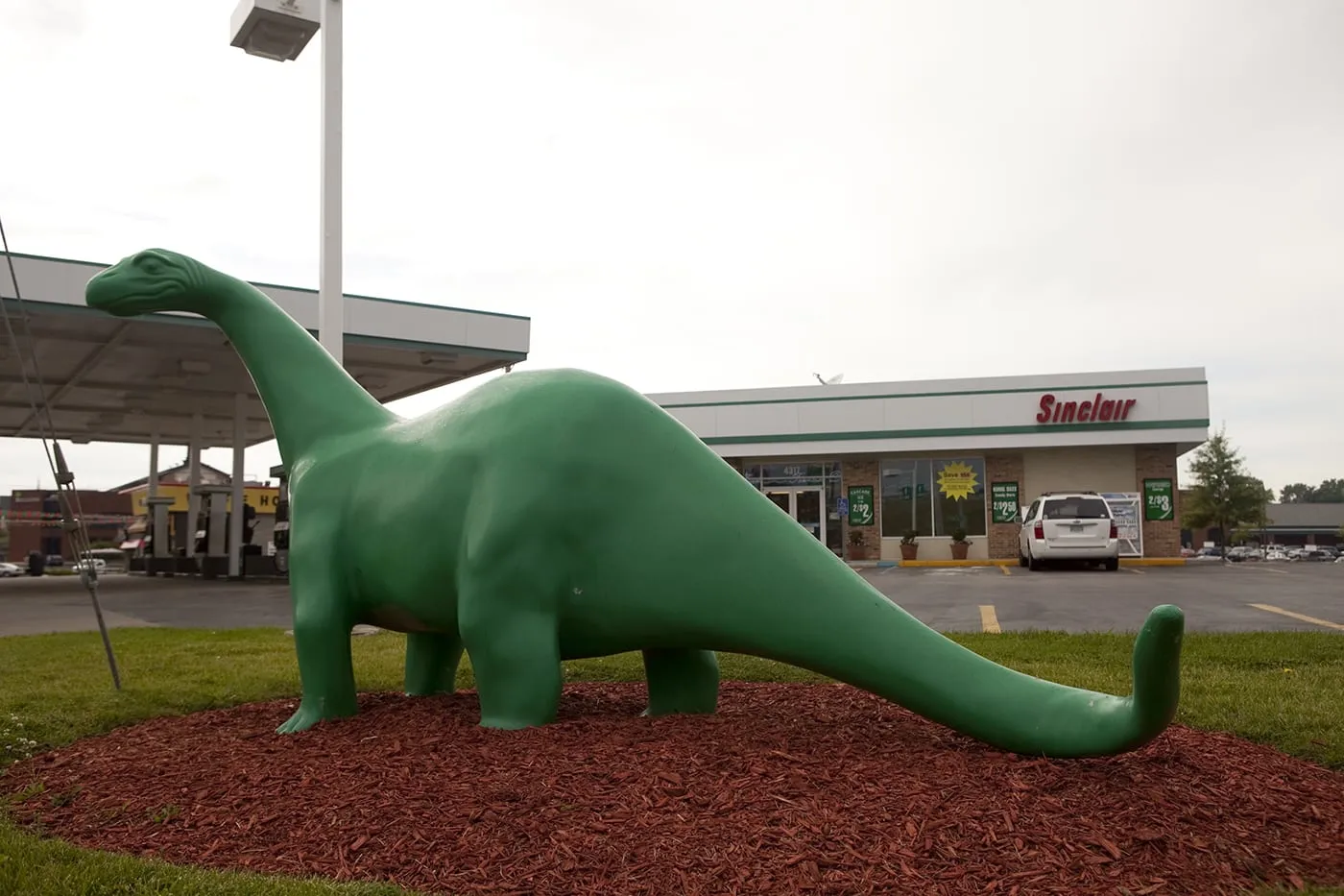 Sinclair Oil Dinosaur at a Sinclair gas station in St. Louis, Missouri