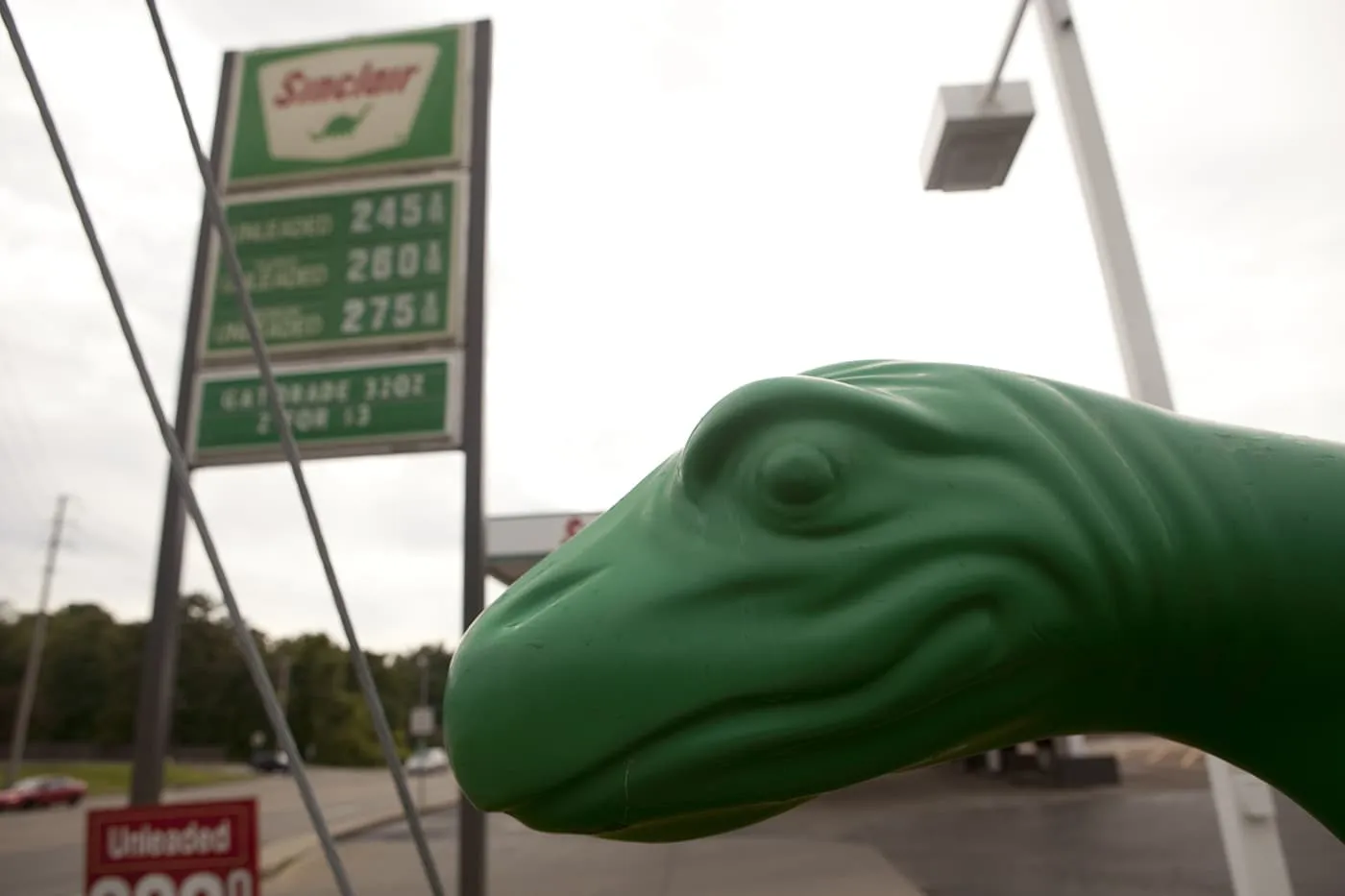 Sinclair Oil Dinosaur at a Sinclair gas station in St. Louis, Missouri