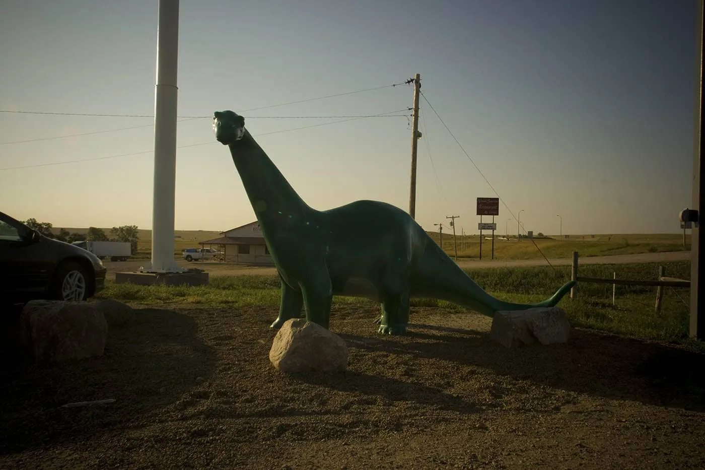 The Sinclair Oil Dinosaur at a  Gas Station in South Dakota.