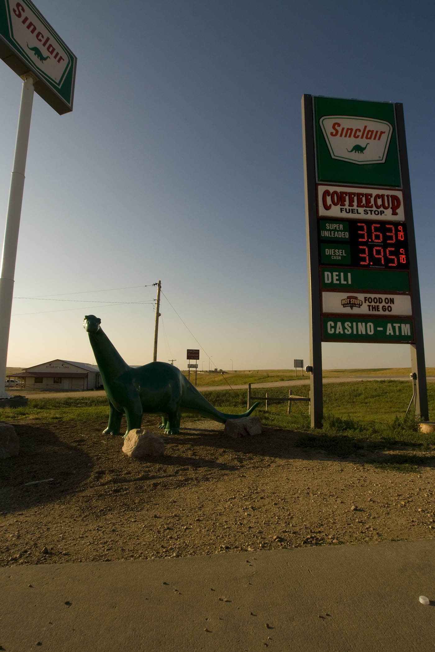 The Sinclair Oil Dinosaur at a  Gas Station in South Dakota.