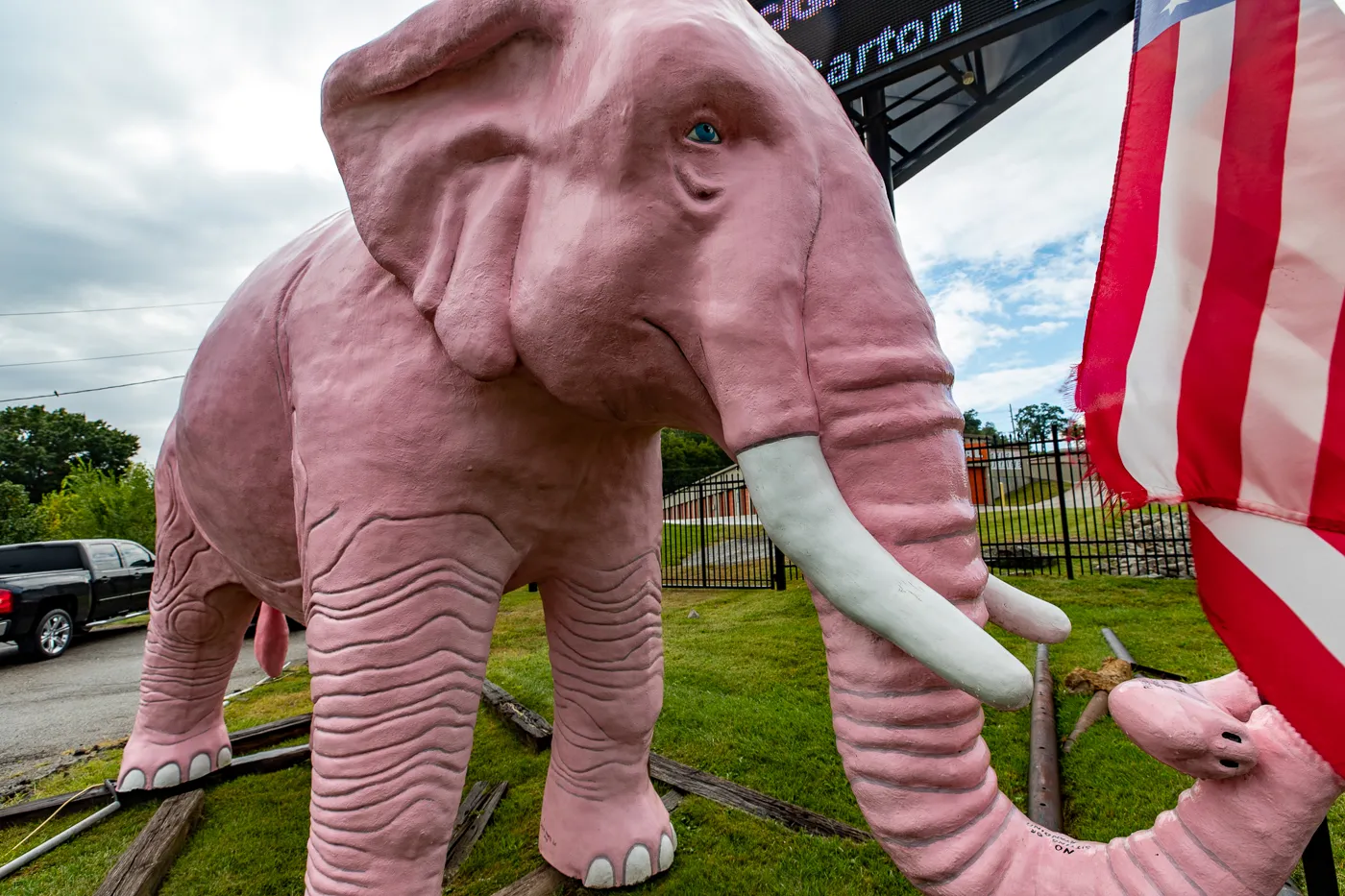 Large Pink Elephant in Fenton, Missouri roadside attraction