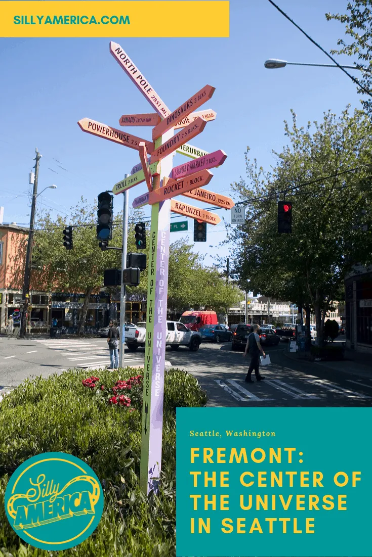Seattle, Washington's Fremont neighborhood is known at "The Center of the Universe." A guidepost points in the direction of famous landmarks, near and far. Visit this weird roadside attraction on a Washington road trip or Seattle vacation and add Fremont as a place to visit in Seattle on your travel bucket lists and itineraries.
#WashingtonRoadsideAttractions #WashingtonRoadsideAttraction #RoadsideAttractions #RoadsideAttraction #RoadTrip #WashingtonRoadTrip #SeattleRoadTrip #SeattleTravel
