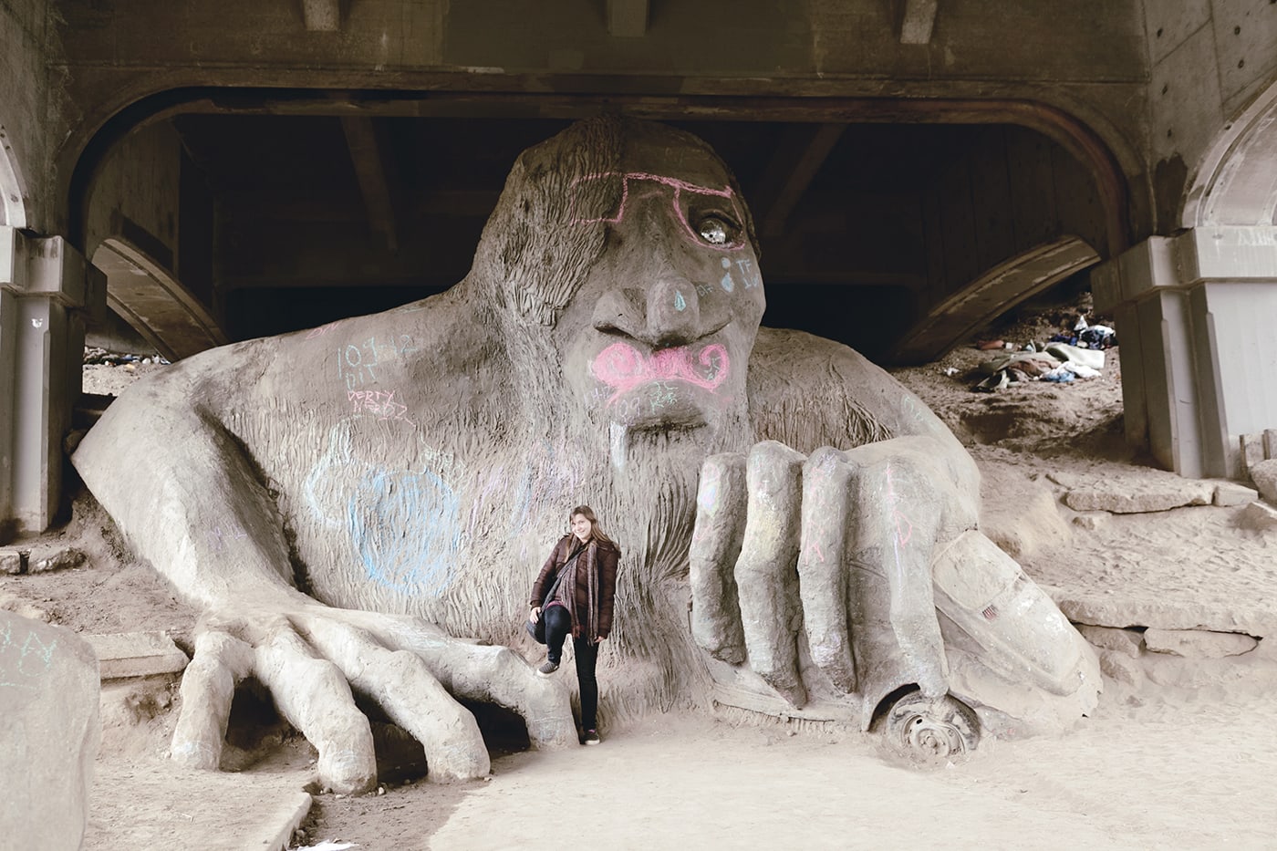 The Fremont Troll, a roadside attraction in Seattle, Washington.