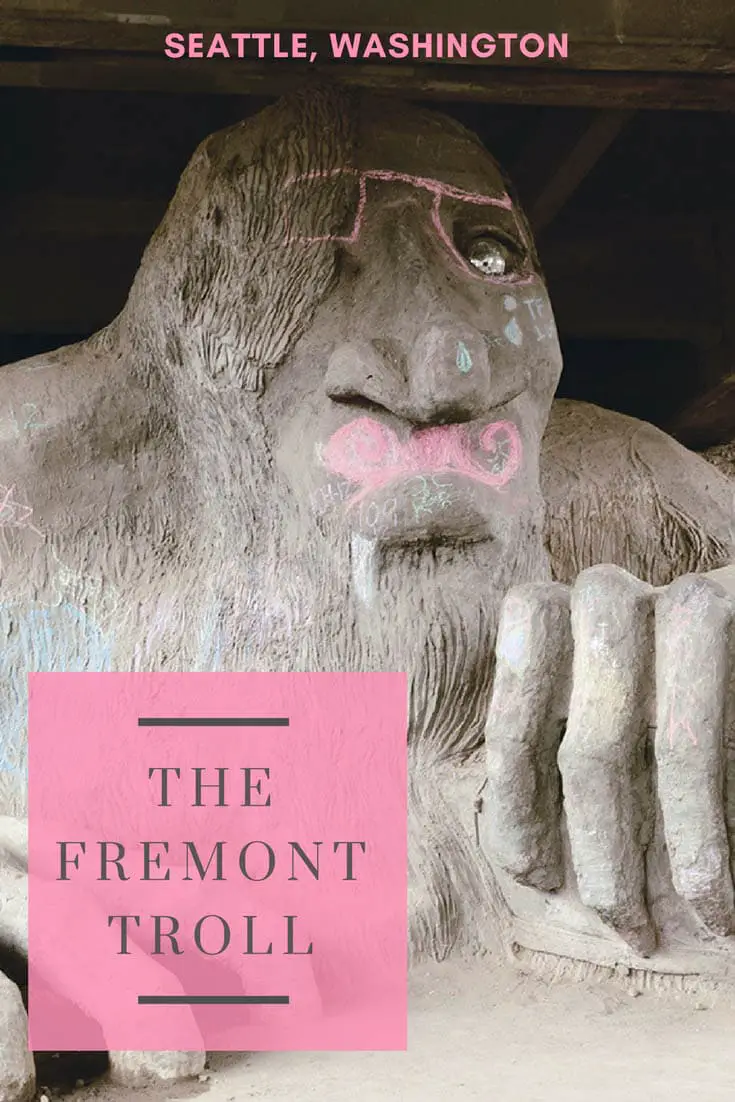 Don't bring your goats to The Fremont Troll - a giant weird roadside attraction under the Aurora Ave. Bridge in the Fremont neighborhood of Seattle, Washington. This is a fun thing to do in Washington on a Seattle vacation or Washington road trip. Add it to your travel itinerary and bucket list as a place to see in Seattle.
#SeattleRoadsideAttractions #RoadsideAttractions #RoadTrip #WashingtonRoadTrip #WashingtonBucketList #SeattleBucketList #SeattleRoadTrip #WeirdRoadsideAttractions