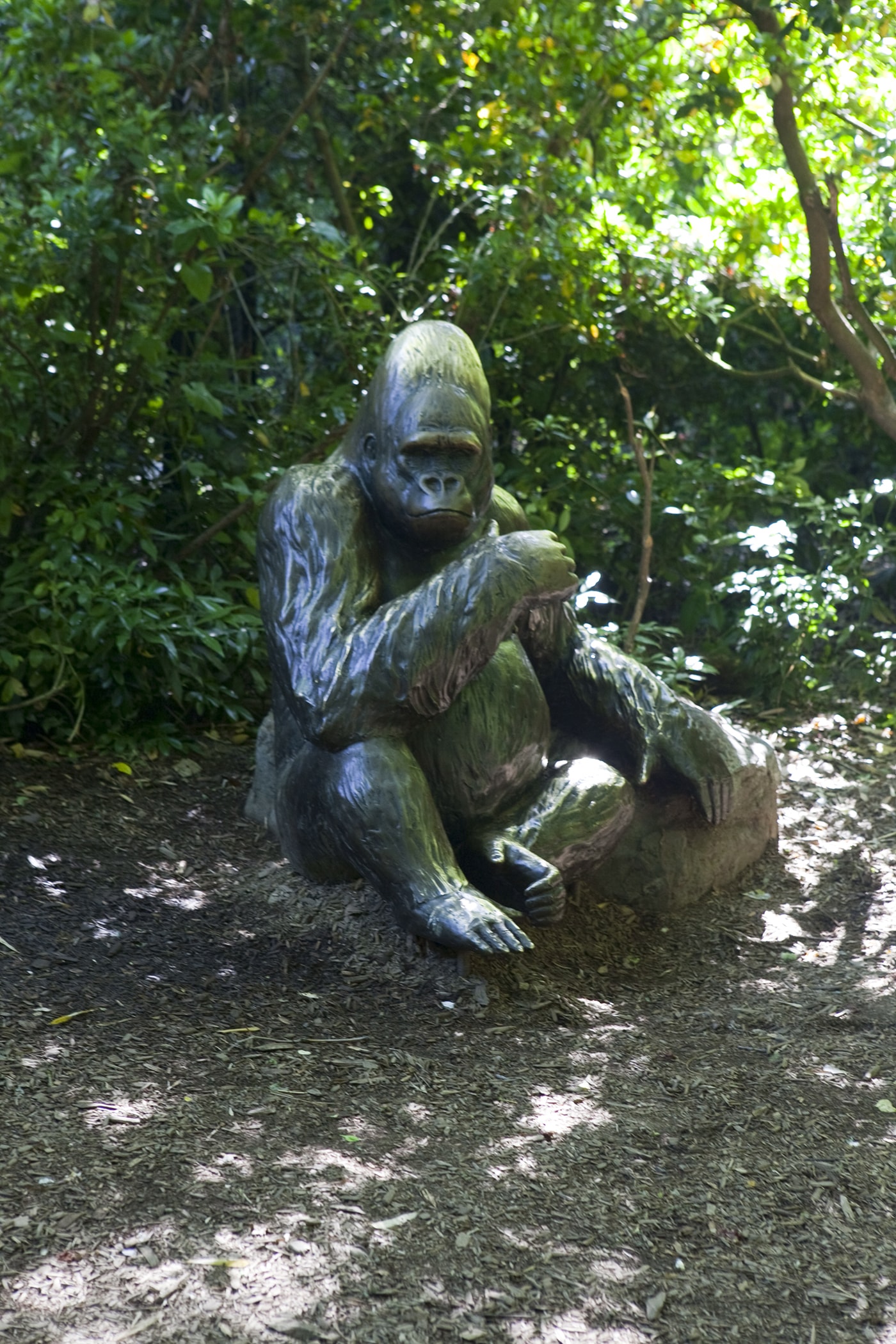 Bronze Gorilla Family Statue at Woodland Park Zoo in Seattle, Washington.