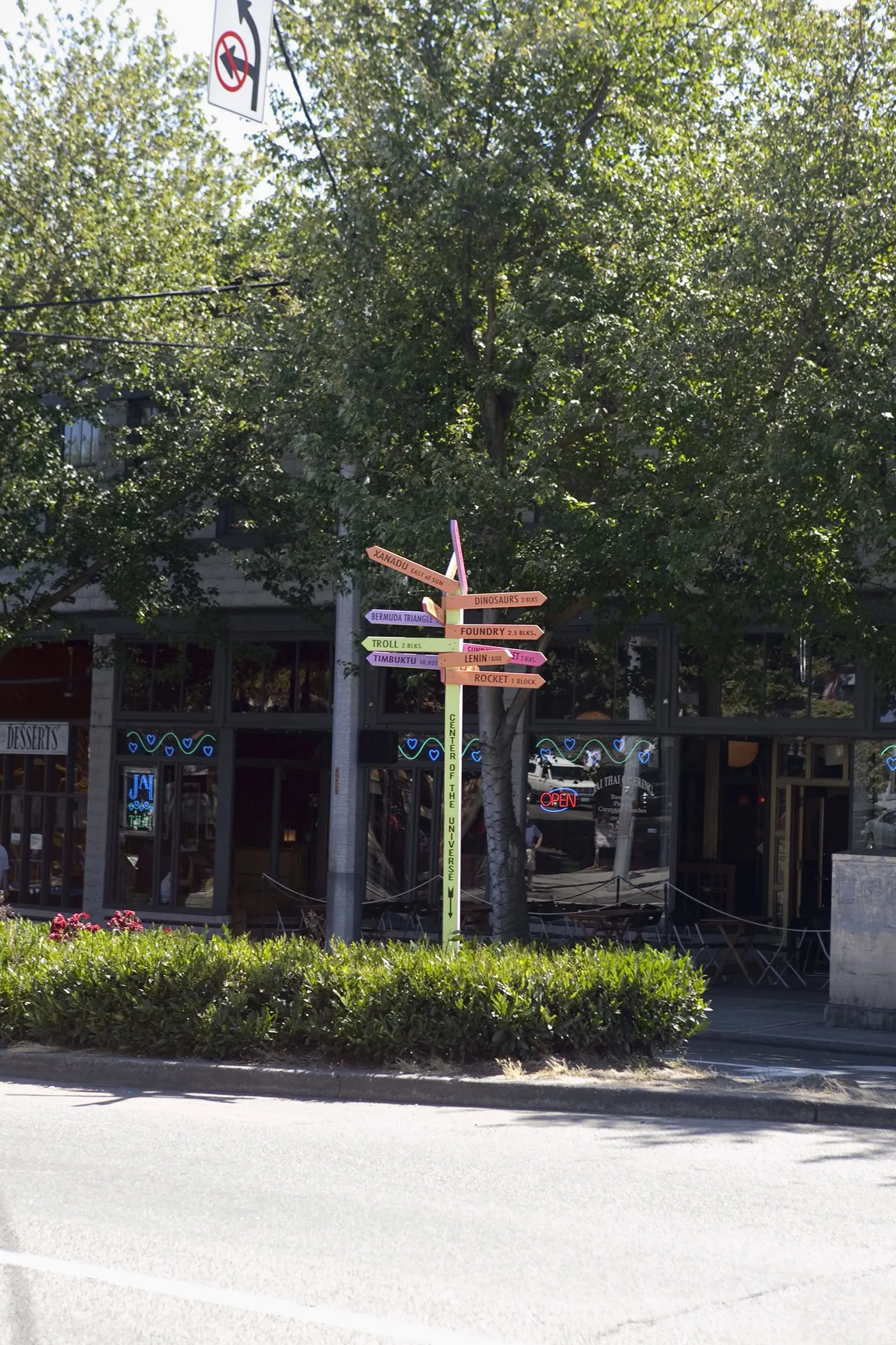 Guidepost in Fremont - the Center of the Universe - in Seattle, Washington.