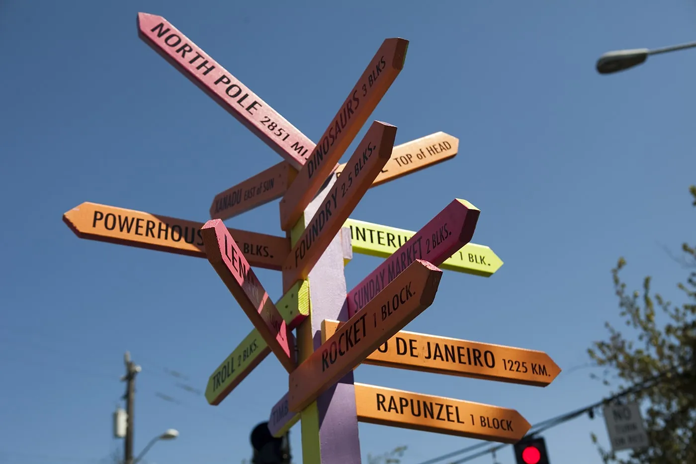 Guidepost in Fremont - the Center of the Universe - in Seattle, Washington.