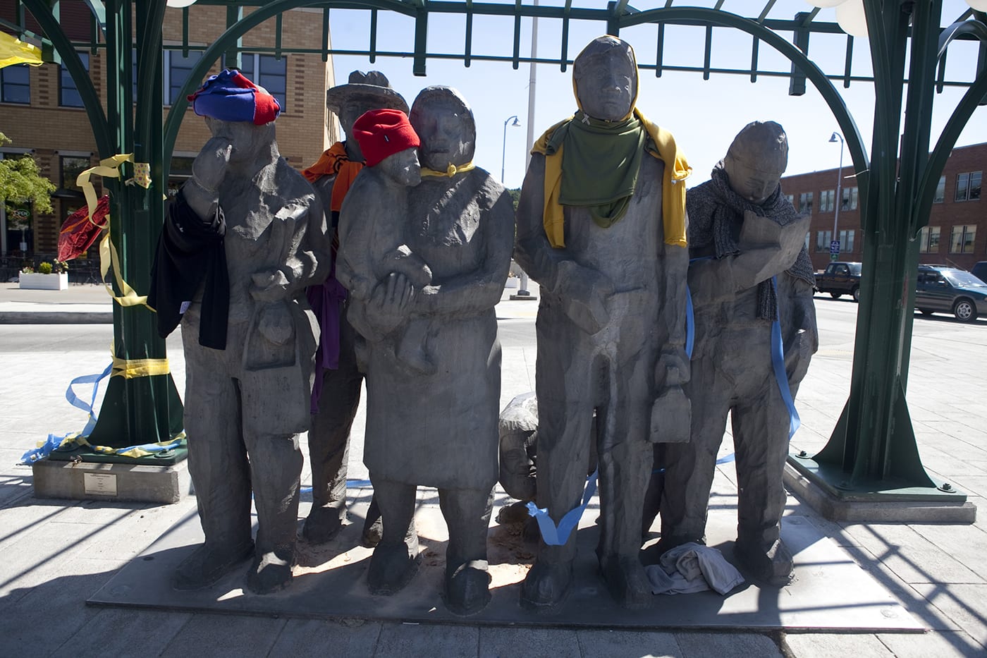 Waiting for the Interurban, a roadside attraction in the Fremont area of Seattle, Washington, that locals dress up for different occasions.