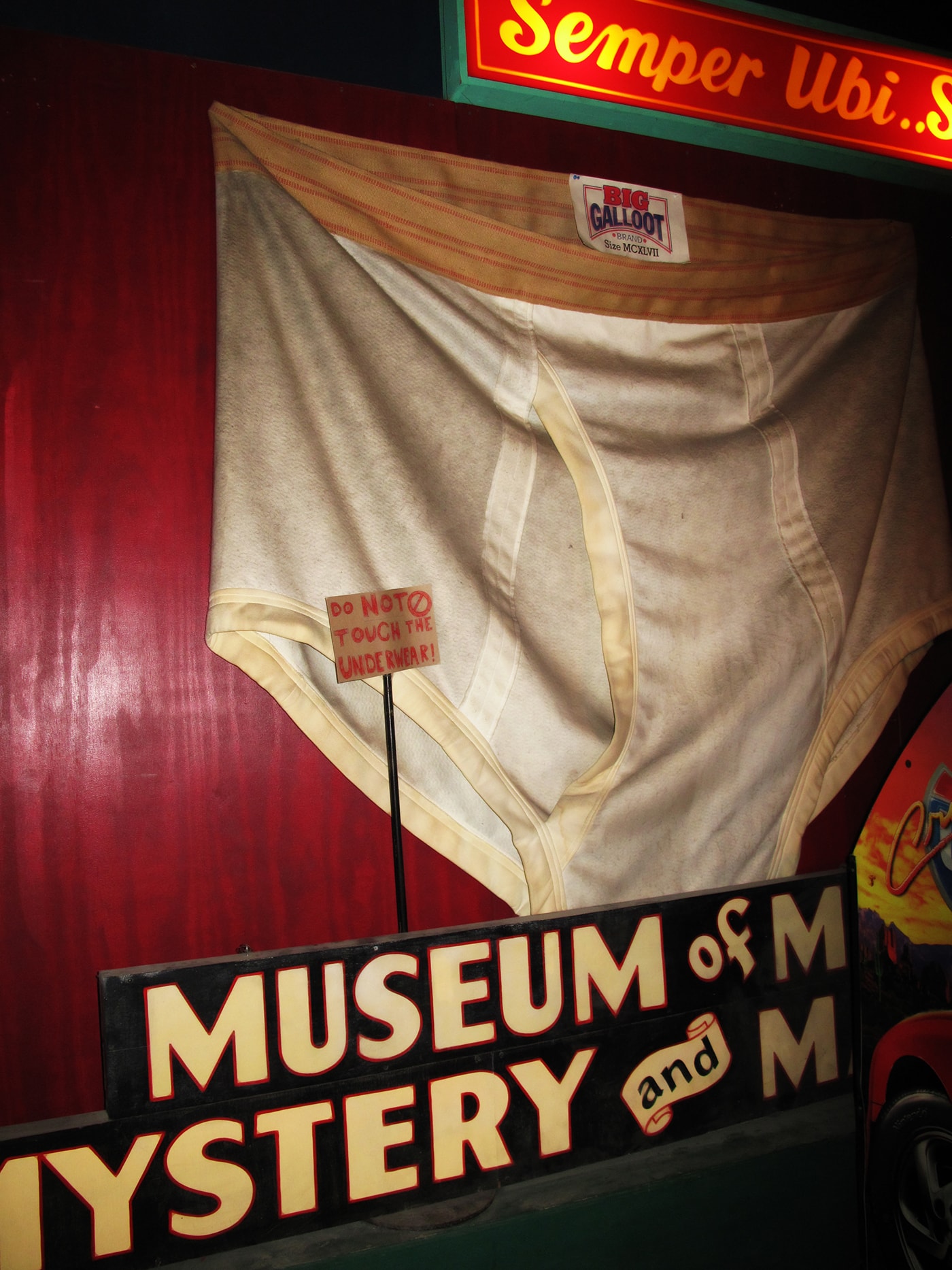 World's Largest Underwear at City Museum's Museum of Mirth, Mystery and Mayhem in St. Louis, Missouri.