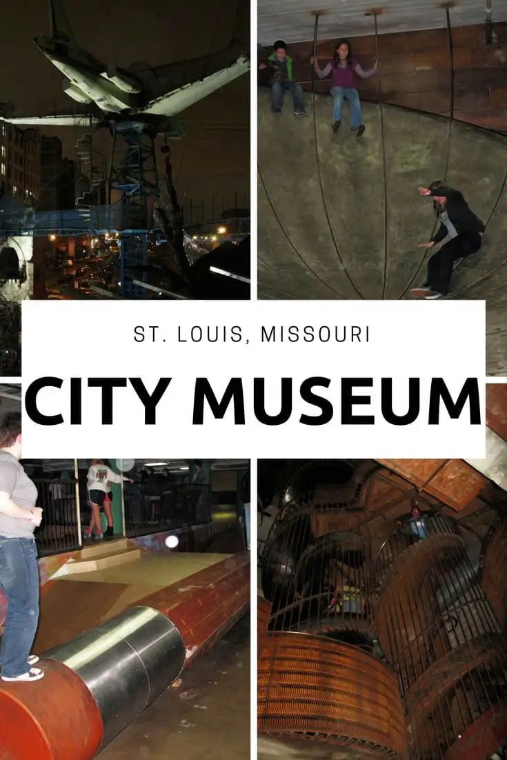Photos from The City Museum, in St. Louis, Missouri. This fun museum is a playground for adults and children and a must place to visit in Missouri on vacation. Add it to your travel bucket list and road trip itinerary.
#MissouriRoadsideAttractions #MissouriRoadsideAttraction #RoadsideAttractions #RoadsideAttraction #RoadTrip #MissouriRoadTrip #PlacestoVisitinMissouri #MissouriRoadTripIdeas #MissouriTravelRoadTrip #WeirdRoadsideAttractions #RoadTripStops