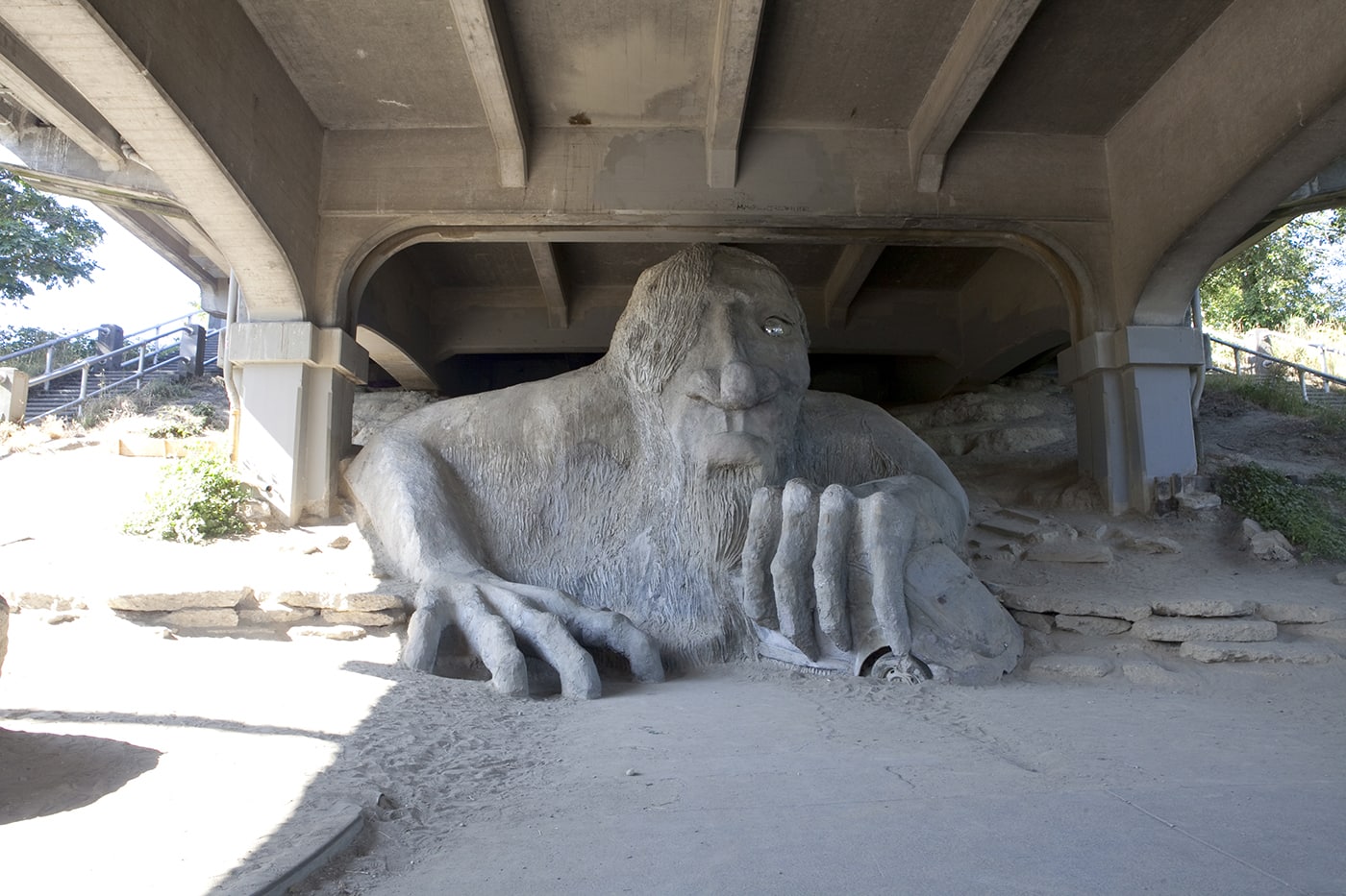 The Fremont Troll, a roadside attraction in Seattle, Washington.