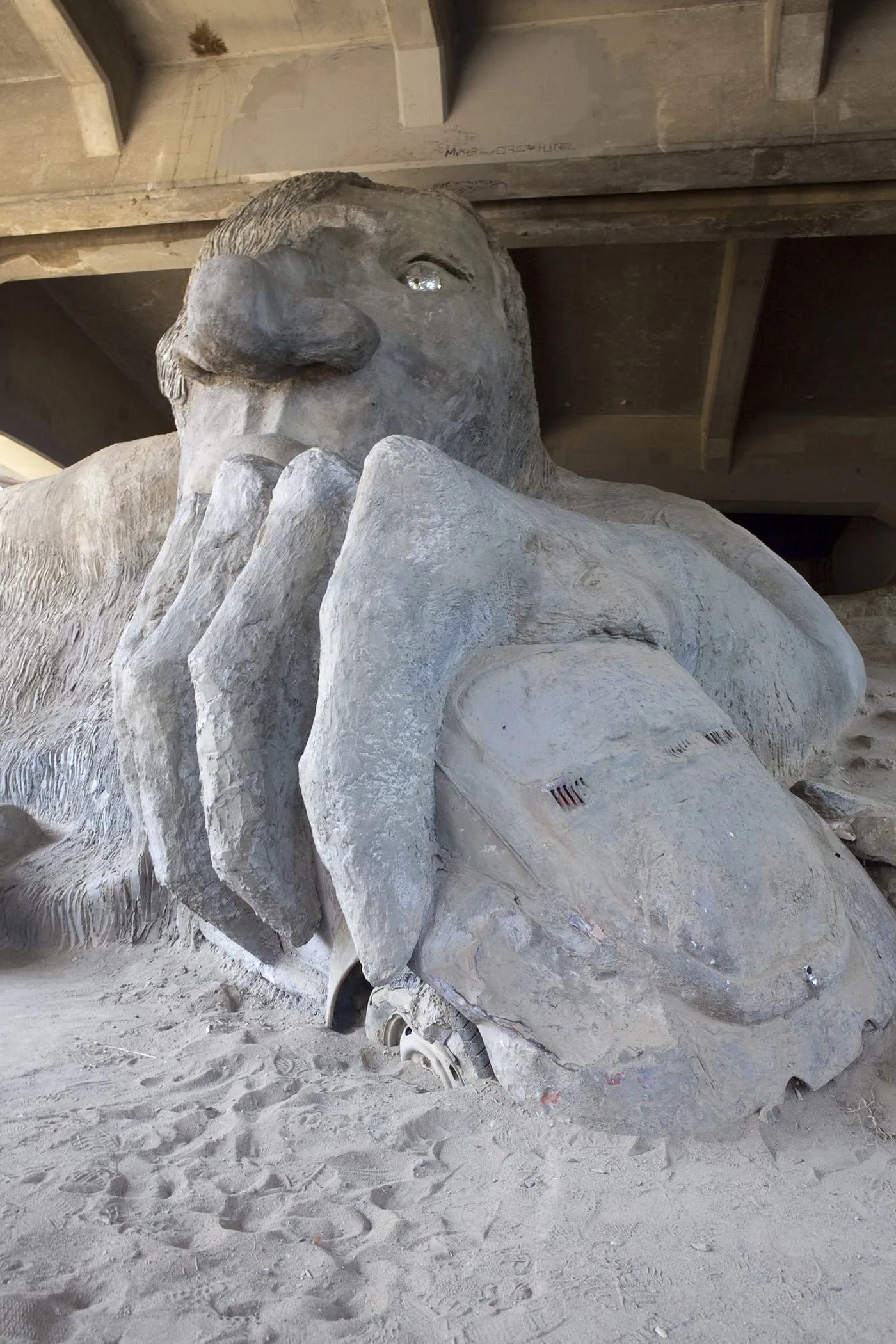 The Fremont Troll, a roadside attraction in Seattle, Washington.