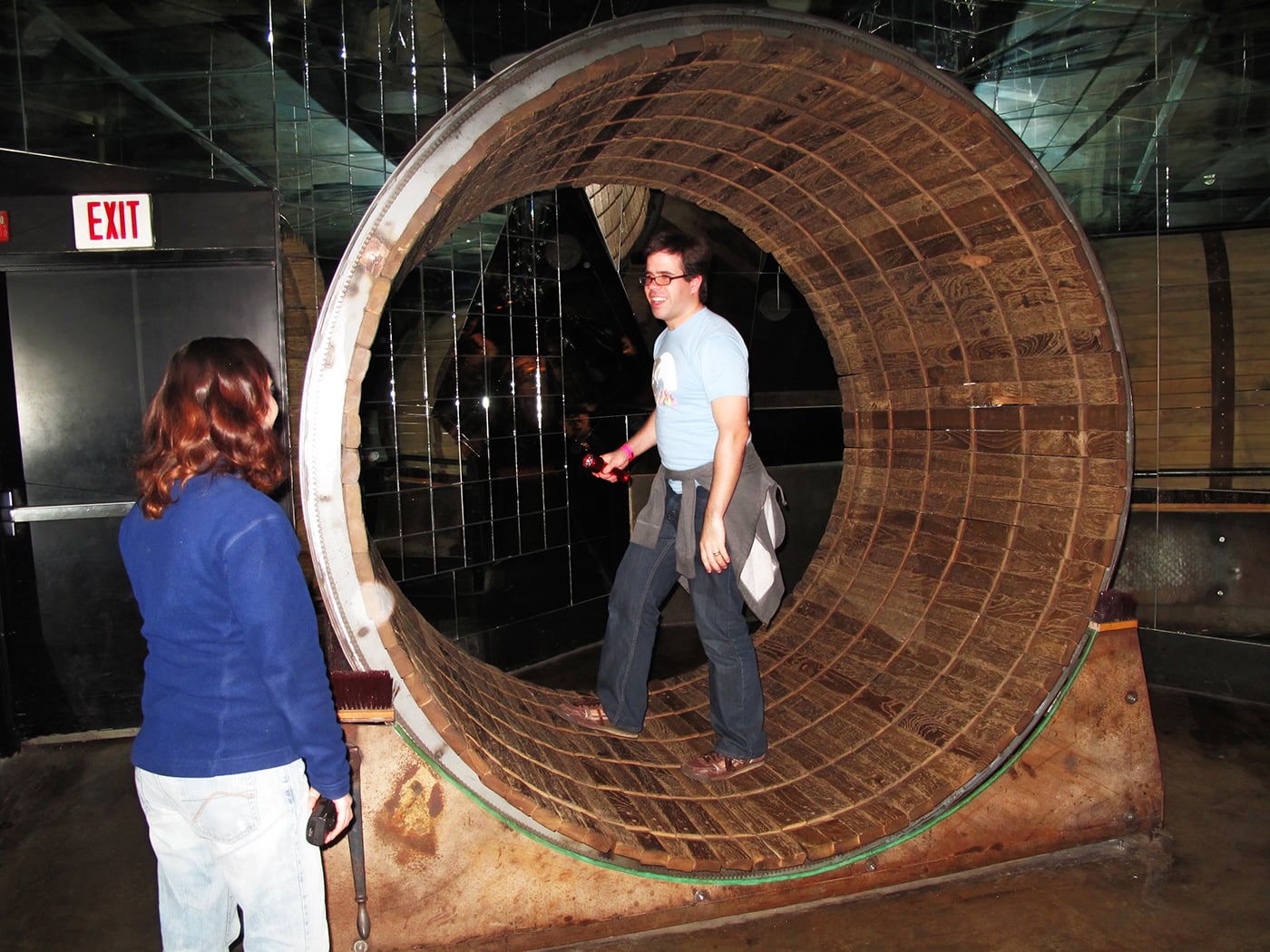 Human Hamster Wheel at The City Museum in St. Louis, Missouri.