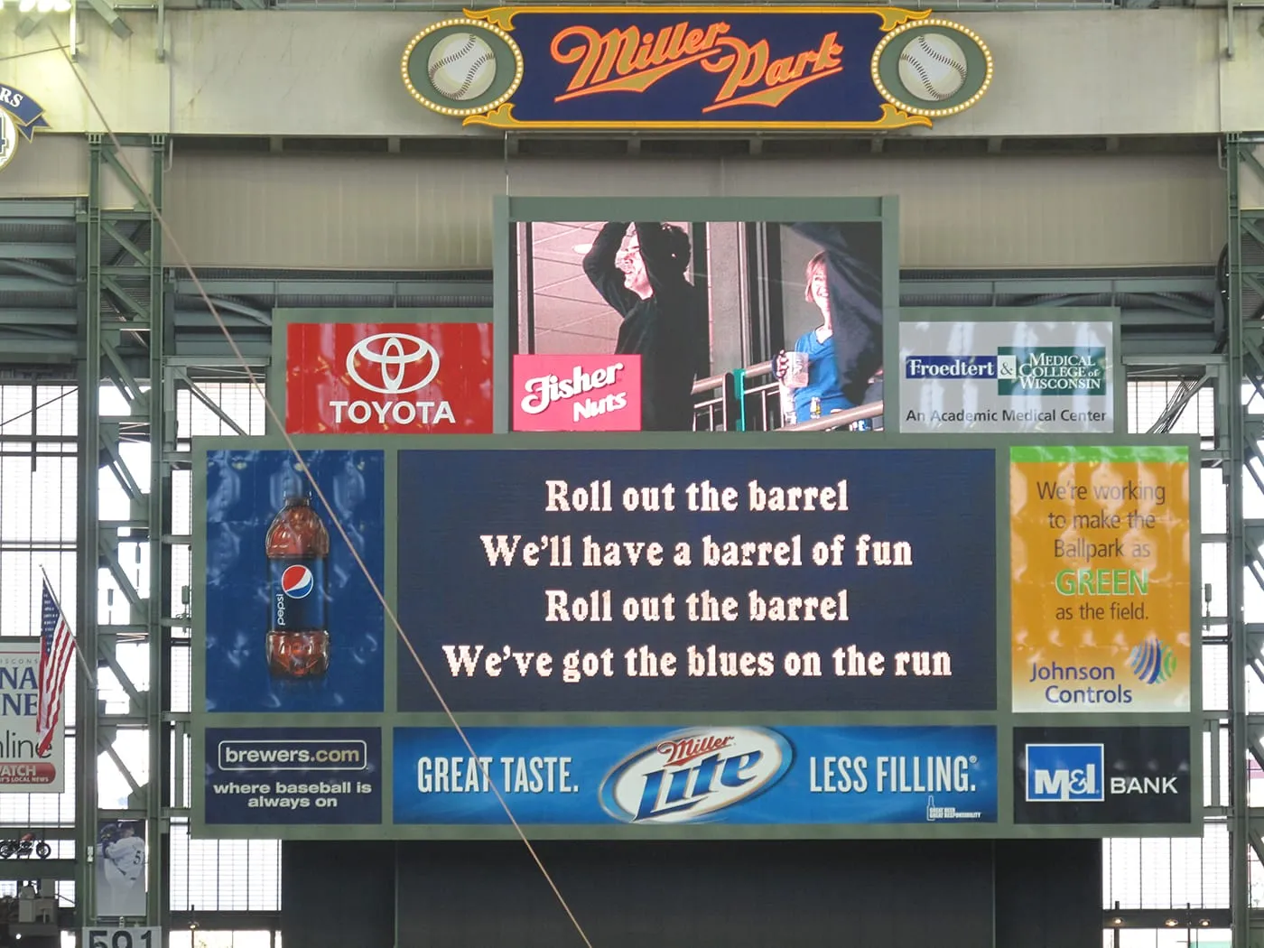 Roll out the barrel at a Brewers game at Millers Park in Milwaukee.