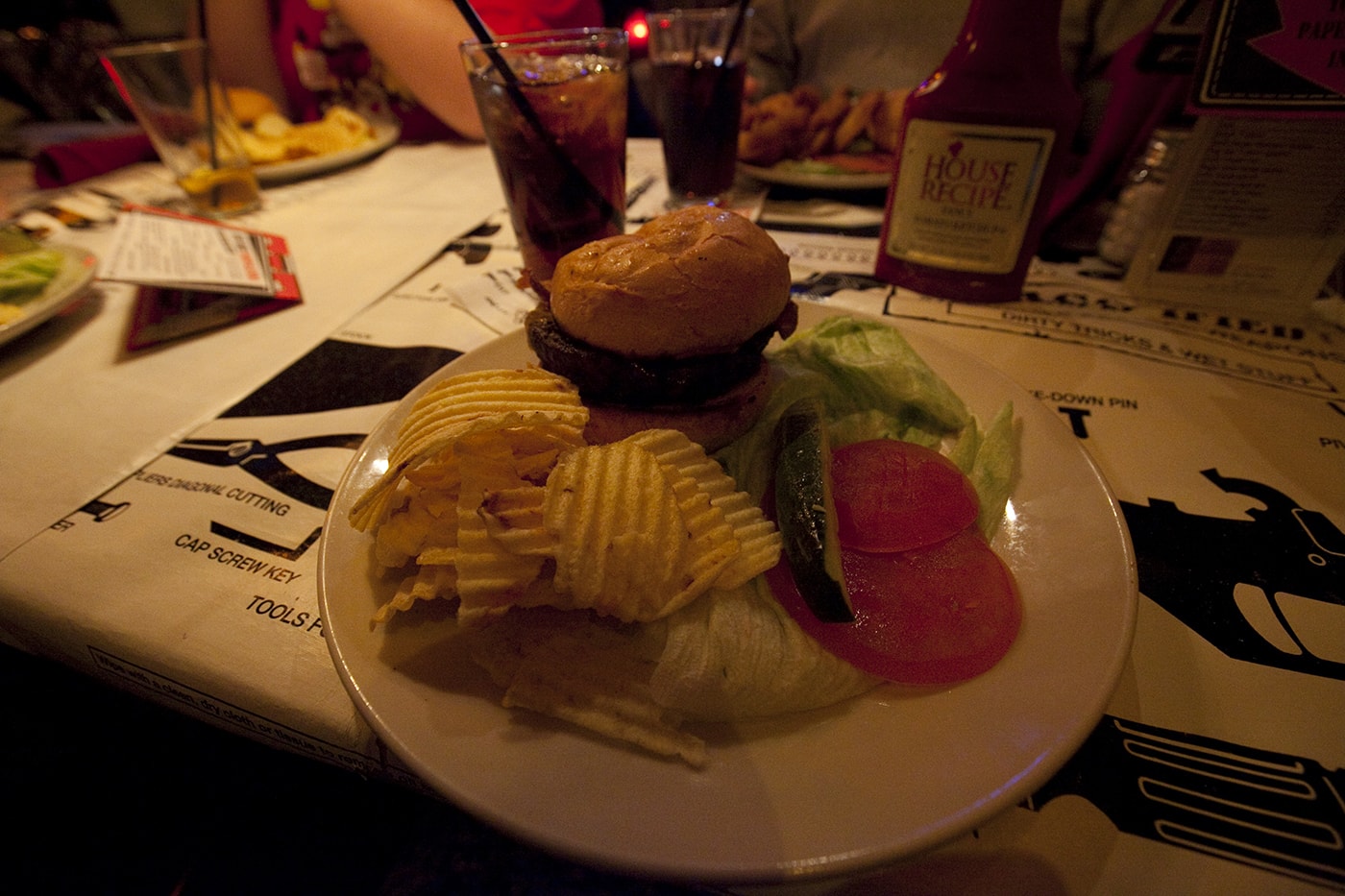 Great Texas Cover-up Spyburger at Safe House, a spy-themed restaurant in Milwaukee, Wisconsin.