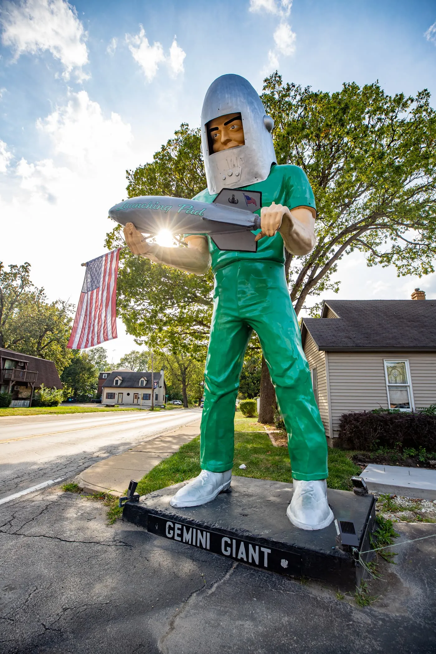 Gemini Giant muffler man at the Launching Pad in Wilmington, Illinois Route 66 roadside attraction