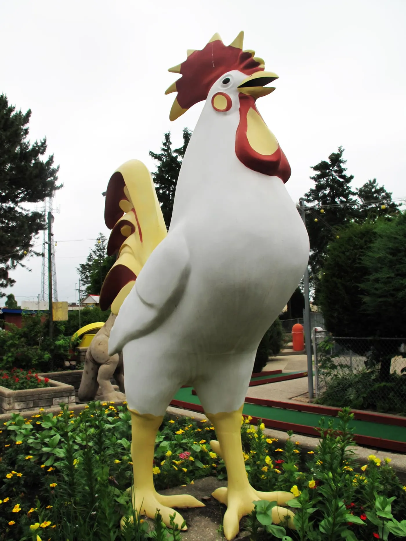 Rooster at Novelty Golf in Lincolnwood, Illinois.