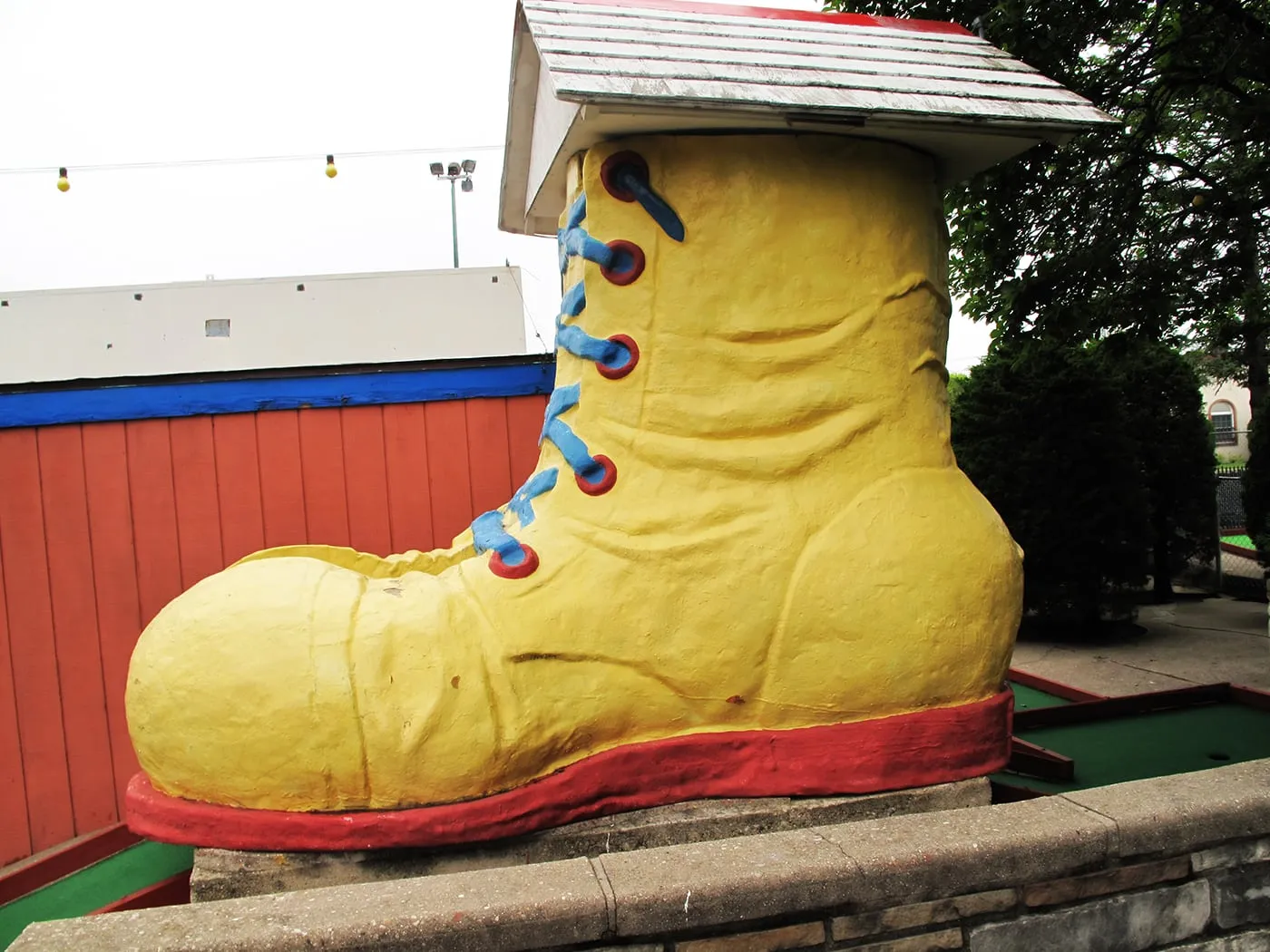 Giant boot at Novelty Golf in Lincolnwood, Illinois.