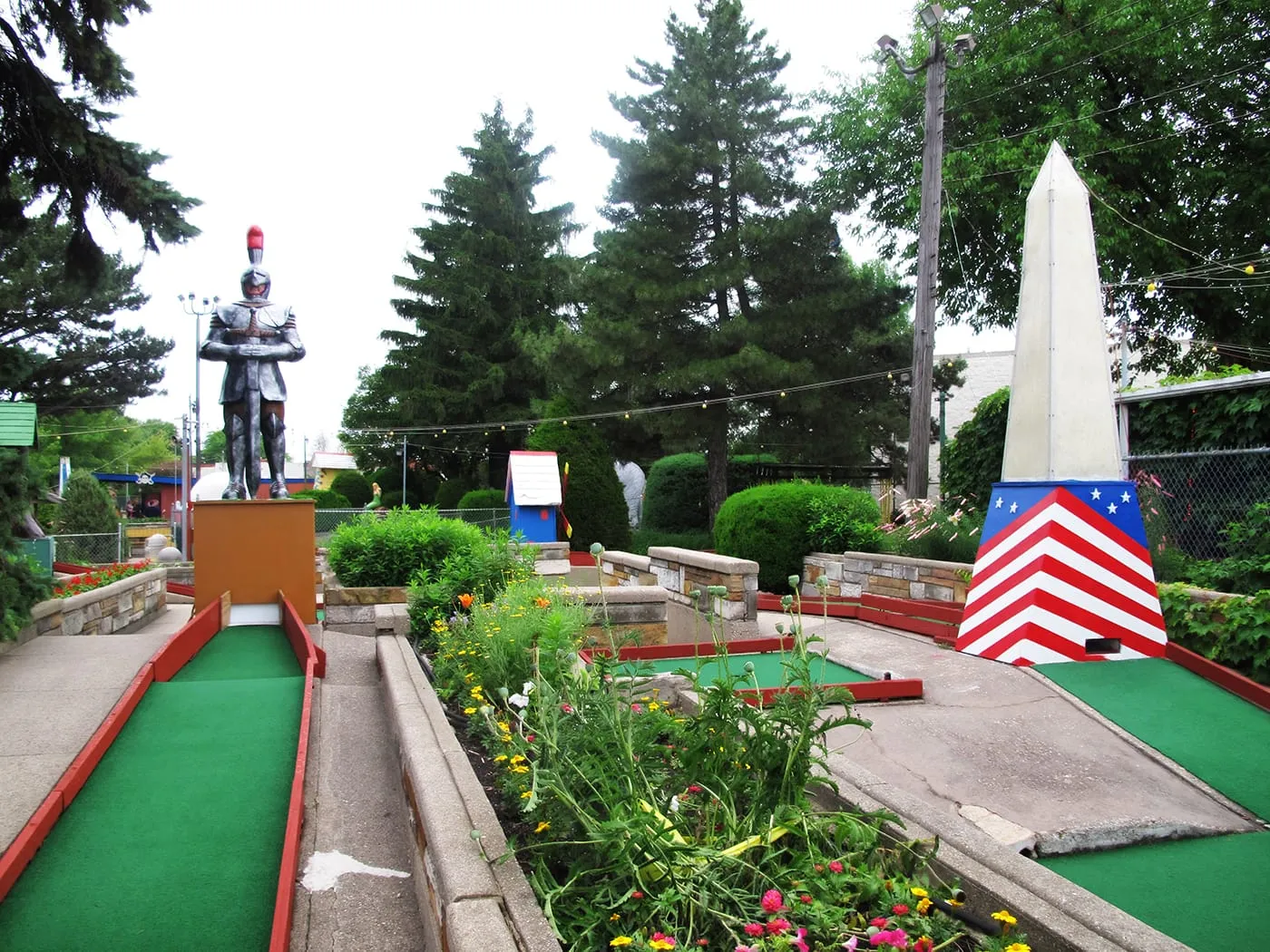 Knight at the golf course at Novelty Golf in Lincolnwood, Illinois.