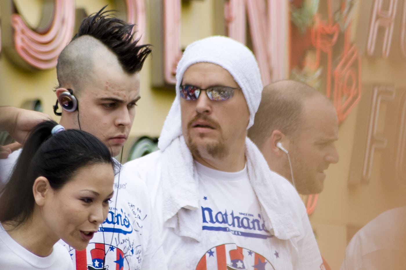 Bob Shoudt at the July 4th Coney Island Hot Dog Eating Contest