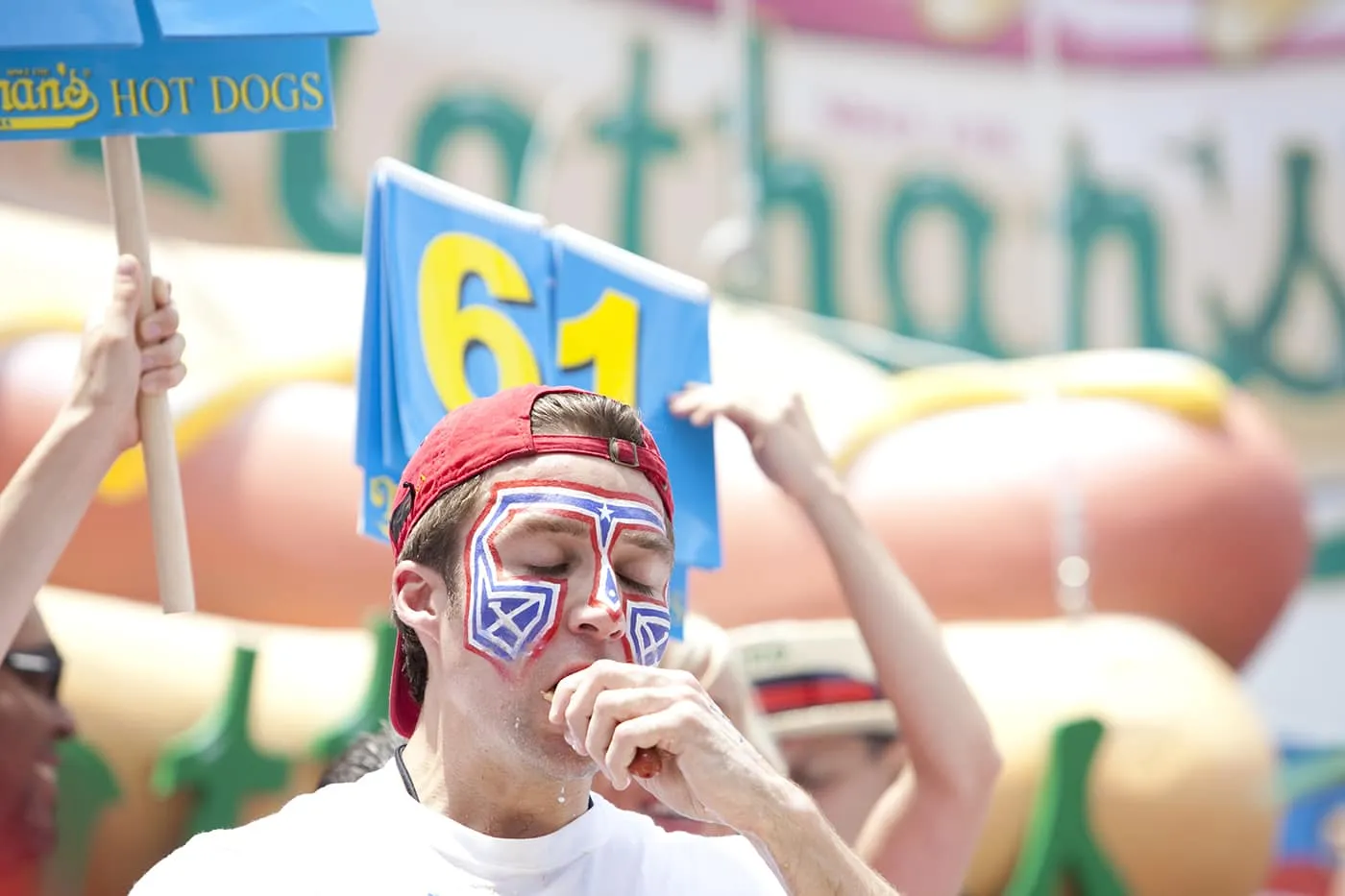 Tim Eater X Janus at the July 4th Coney Island Hot Dog Eating Contest