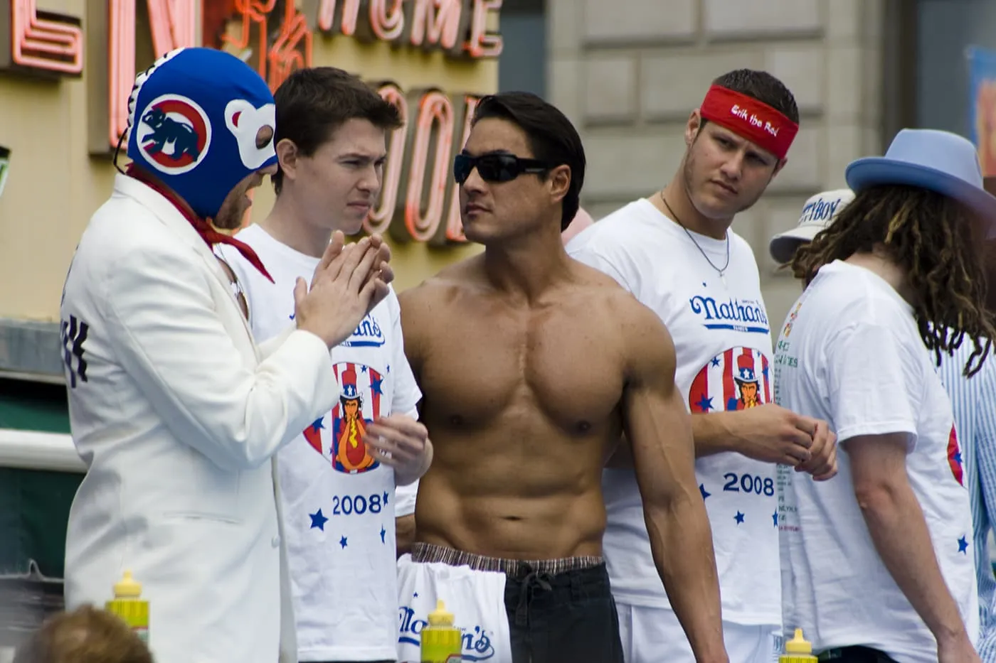 Erik Denmark and Tim Brown at the July 4th Coney Island Hot Dog Eating Contest