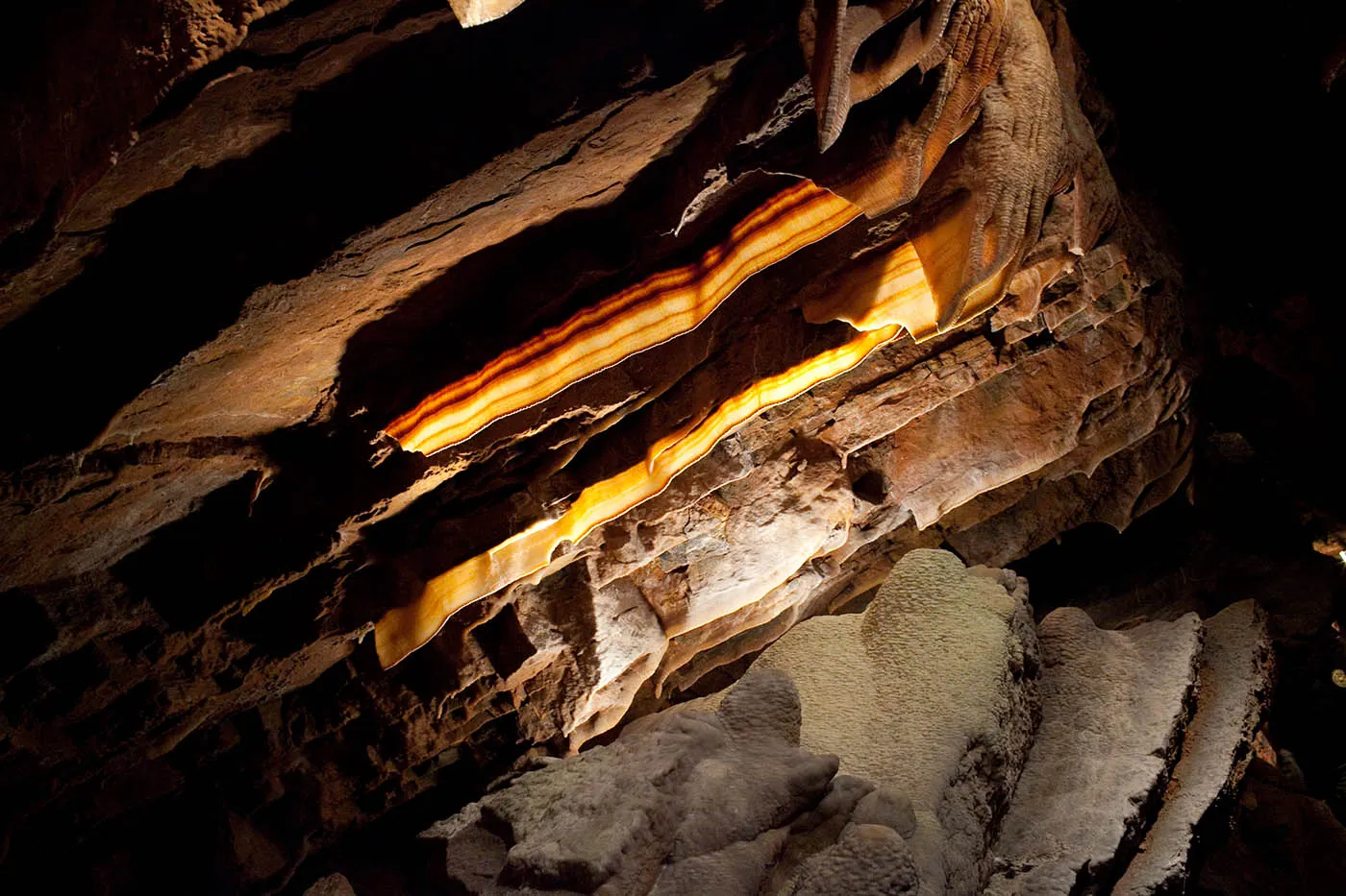 Bacon formations at Shenandoah Caverns in Virginia