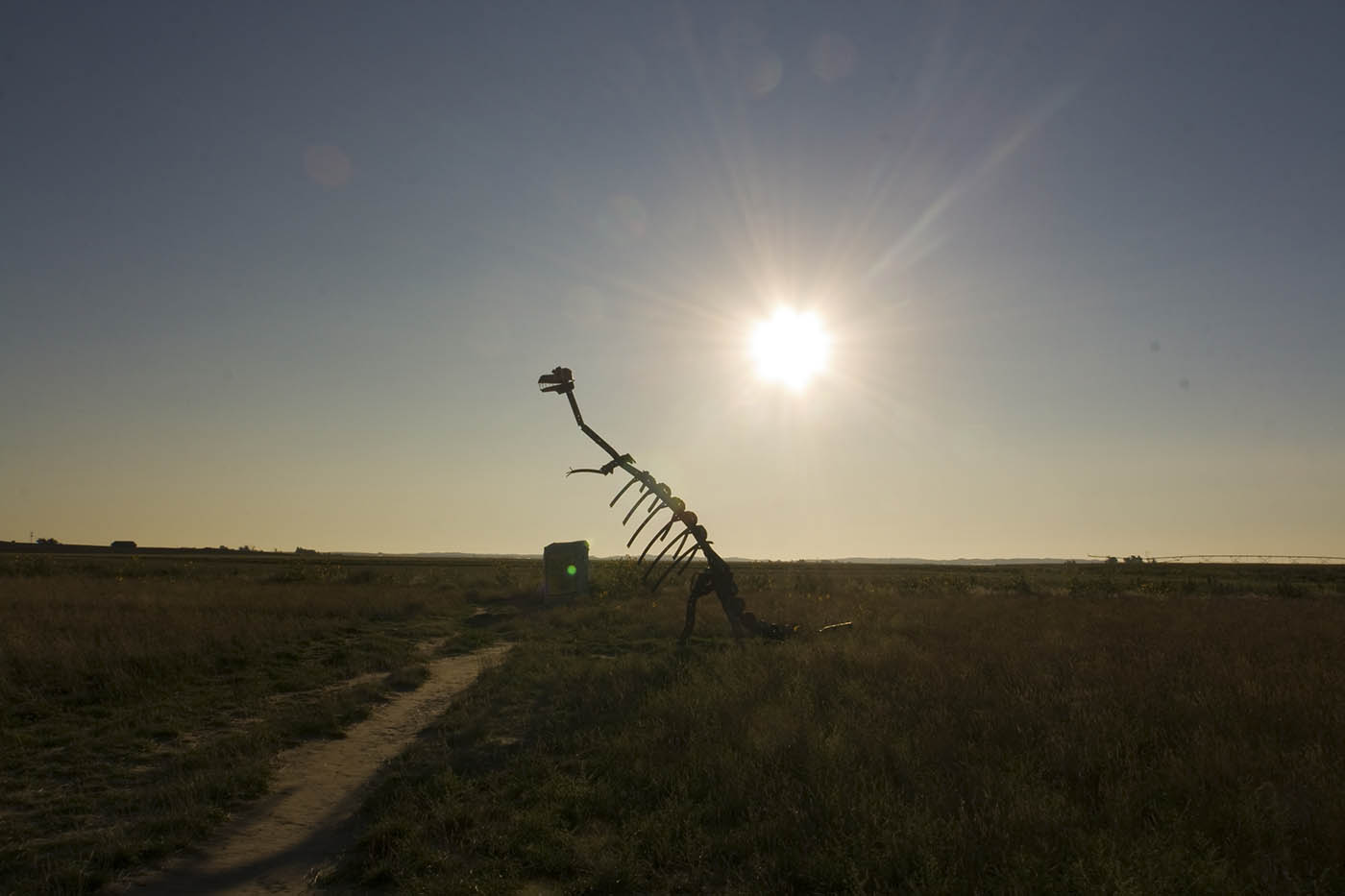 Dino sculpture at Carhenge Roadside Attraction in Alliance, Nebraska