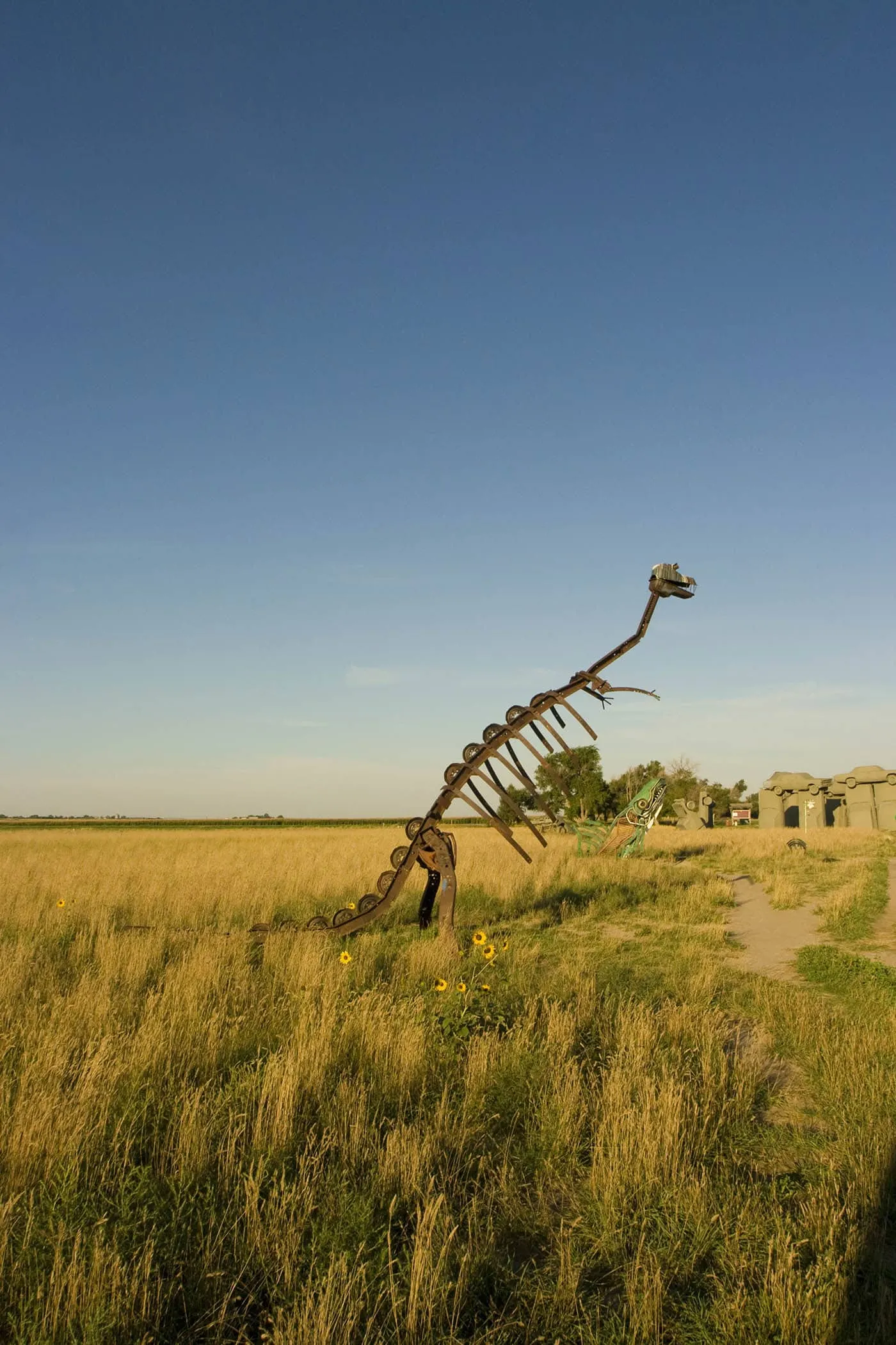 Dino sculpture at Carhenge Roadside Attraction in Alliance, Nebraska