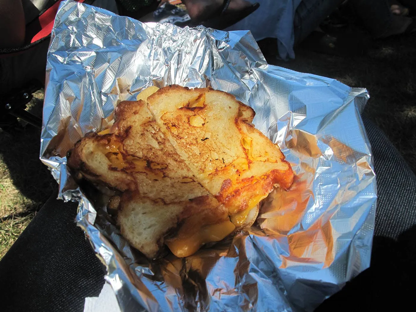 The best grilled cheese sandwich ever at RedBone Willy's Bluegrass Festival