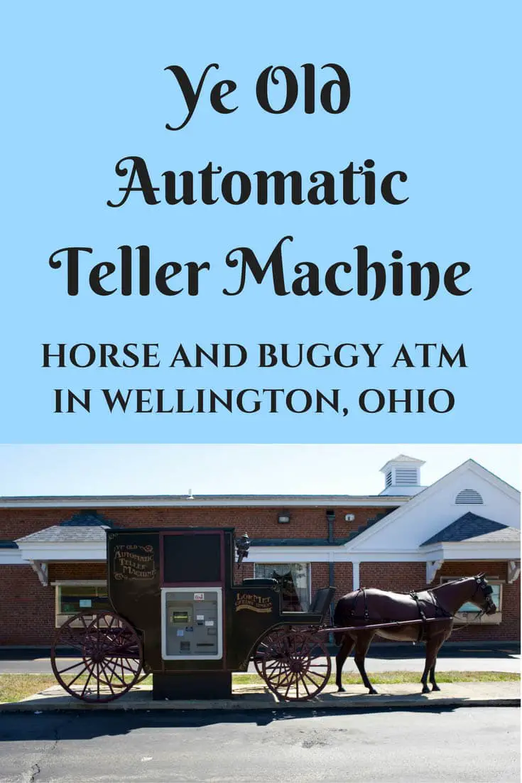 Ye Old Automatic Teller Machine - a fully-functioning Amish Horse and Buggy ATM outside of Lormet Community Federal Credit Union in Wellington, Ohio. Visit this weird roadside attraction on an Ohio road trip and add getting money from this ATM to your travel bucket list.
#OhioRoadsideAttractions #OhioRoadsideAttraction #RoadsideAttractions #RoadsideAttraction #RoadTrip #OhioRoadTrip #OhioRoadTripDestinations #OhioRoadTripIdeas #WeirdRoadsideAttractions #RoadTripStops