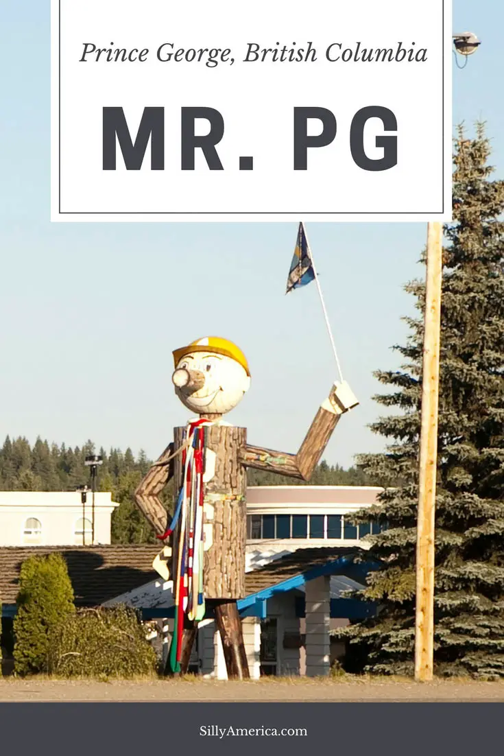Mr. PG is the pride of Prince George, British Columbia. The roadside attraction was first erected in 1960 to honor the lumbar industry and rebuilt in 1983. Visit this Canadian roadside attraction on a British Columbia road trip across Canada.
#CanadianRoadsideAttractions #CanadianRoadsideAttraction #RoadsideAttractions #RoadsideAttraction #RoadTrip #CanadaRoadTrip #CanadaRoadTripMap #CanadaRoadTripIdeas #CanadaRoadTripItinerary #CanadaRoadTripPhotography