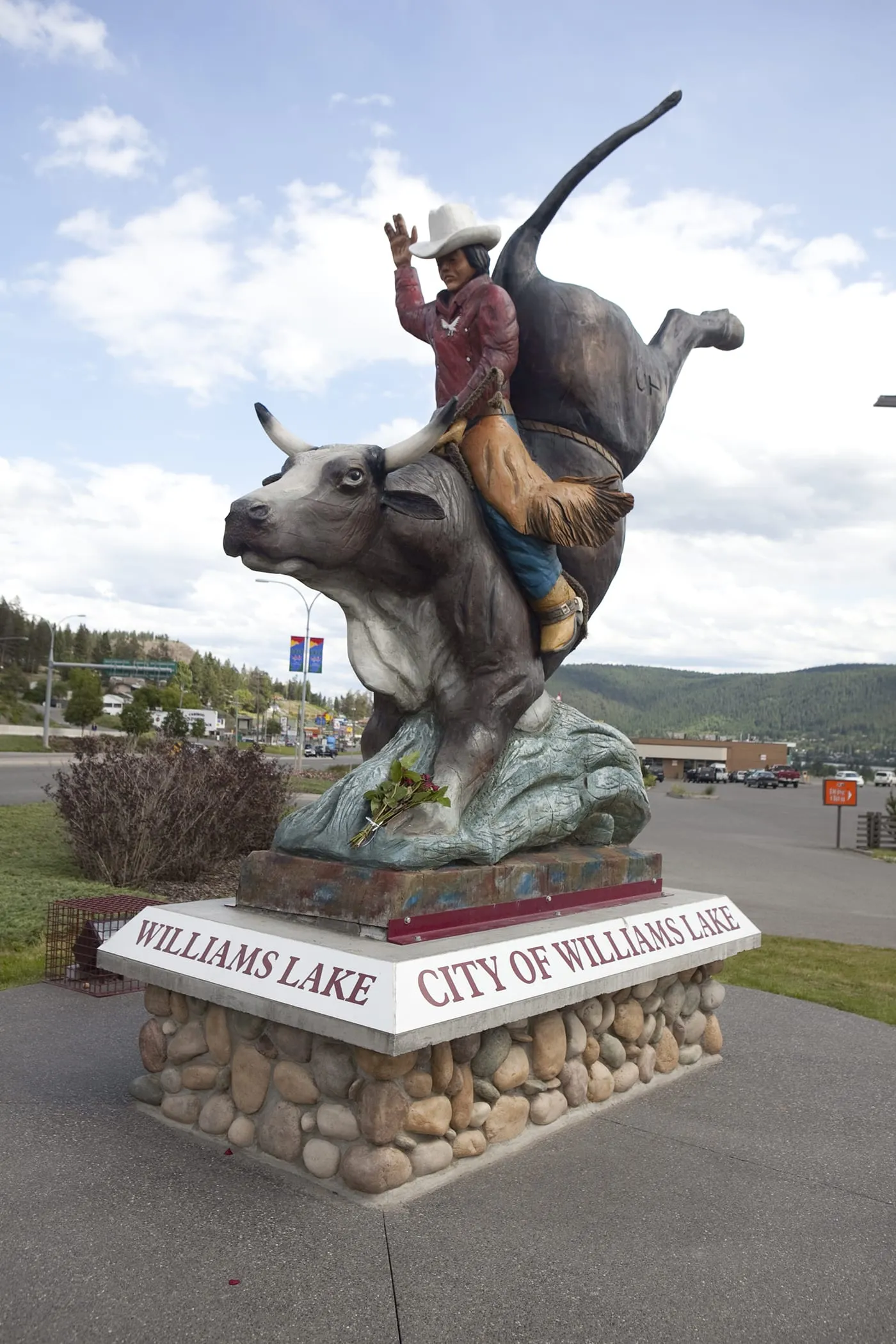 Heart of a Champion - Gerry James Palmantier cowboy statue  in Williams Lake, British Columbia, Canada.
