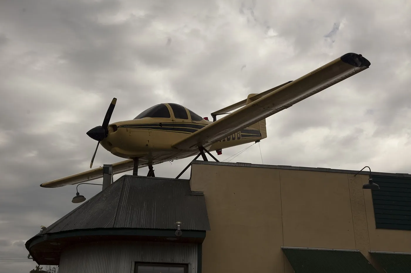 Airplane on a Restaurant's Roof at Habanero's Mexican Restaurant in Lee's Summit, Missouri.