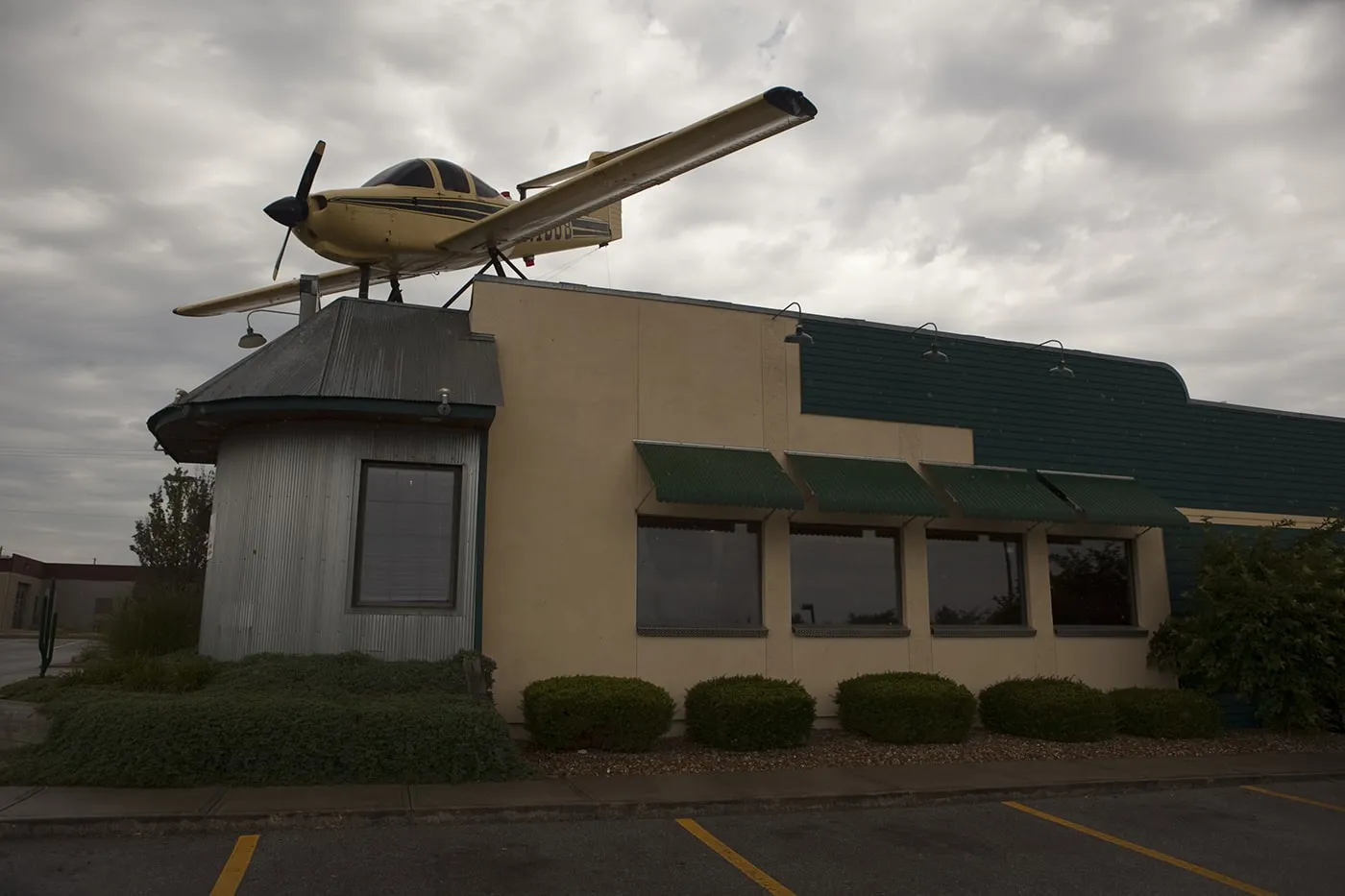 Airplane on a Restaurant's Roof at Habanero's Mexican Restaurant in Lee's Summit, Missouri.
