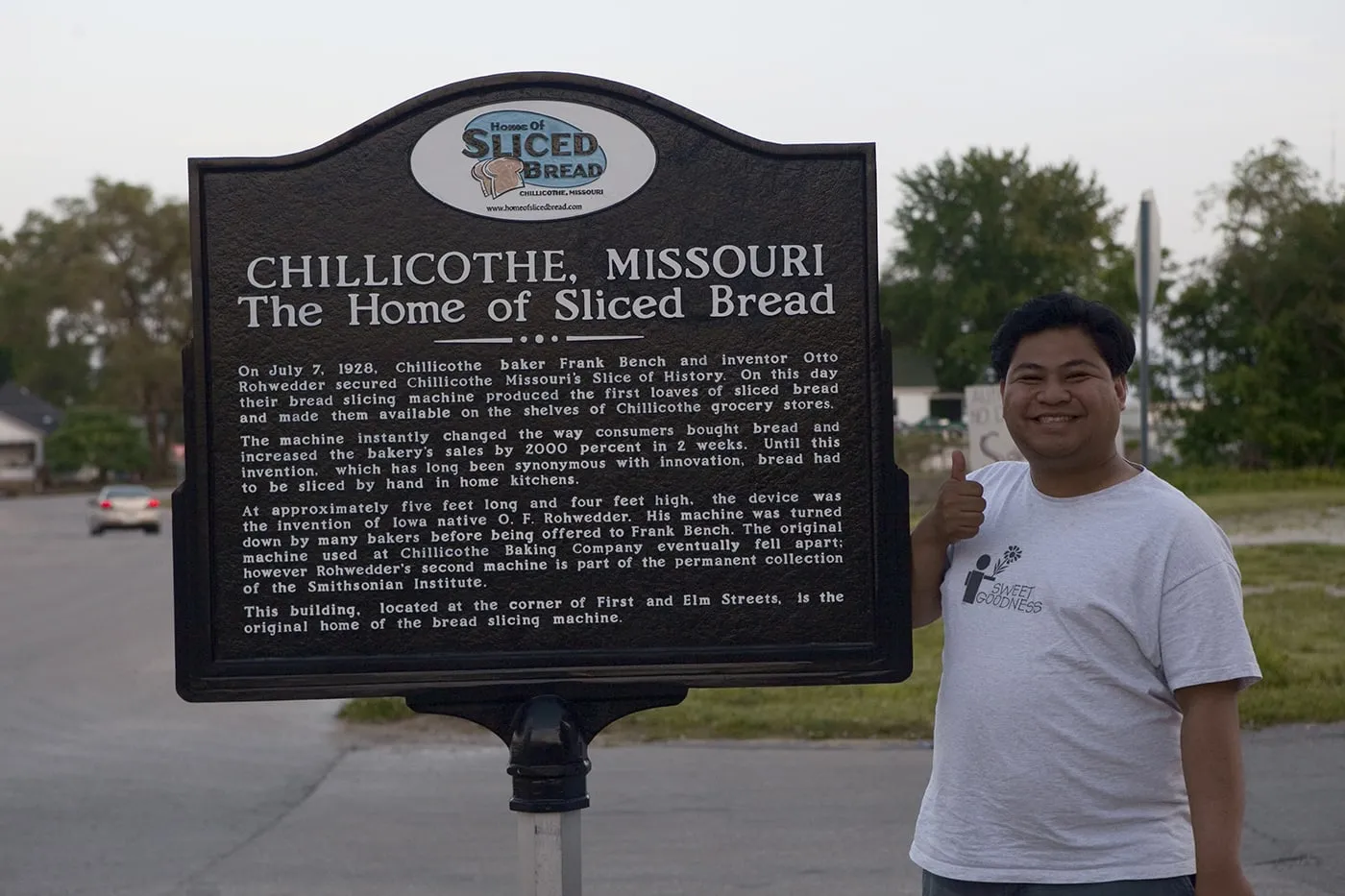 The Home of Sliced Bread in Chillicothe, Missouri.