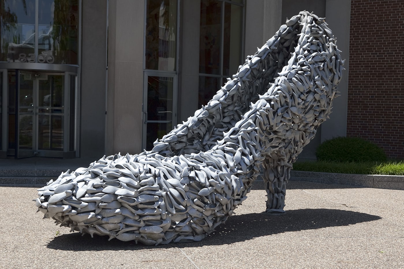 Big Shoe Made of Shoes in Clayton, Missouri