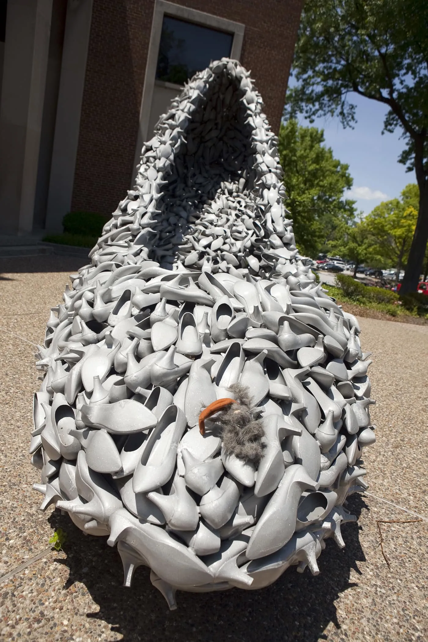 Big Shoe Made of Shoes in Clayton, Missouri
