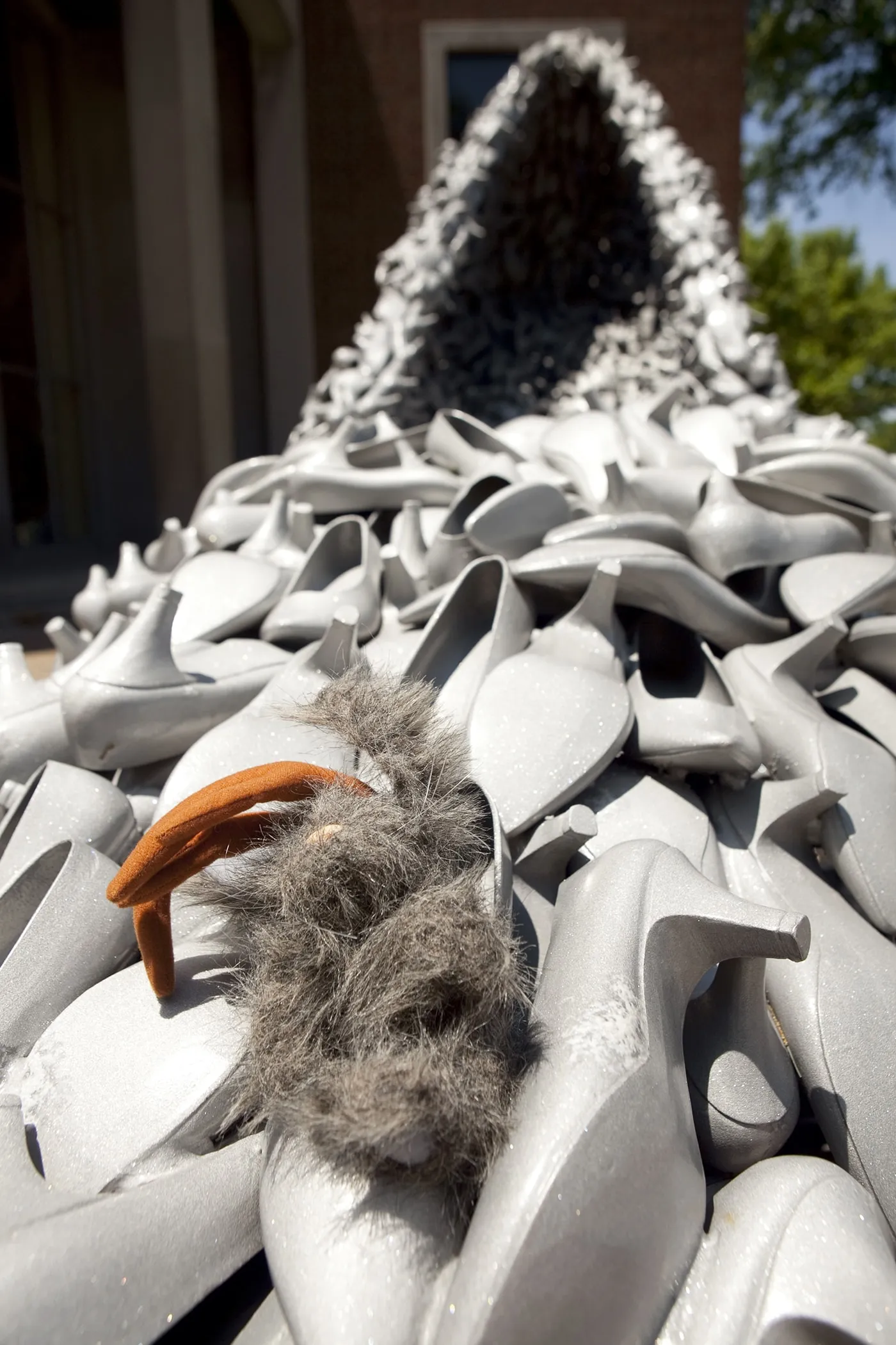 Big Shoe Made of Shoes in Clayton, Missouri