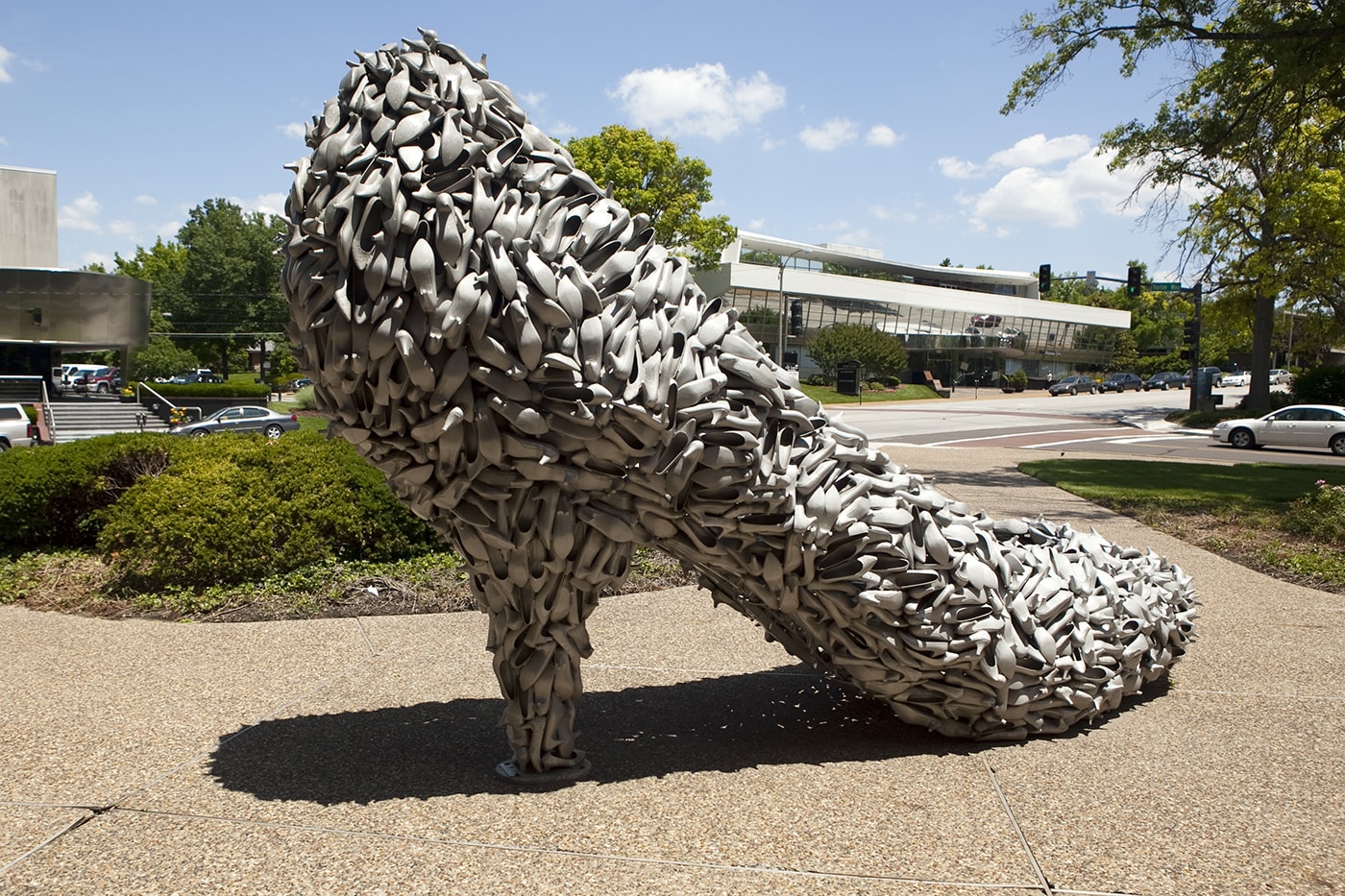 Big Shoe Made of Shoes in Clayton, Missouri