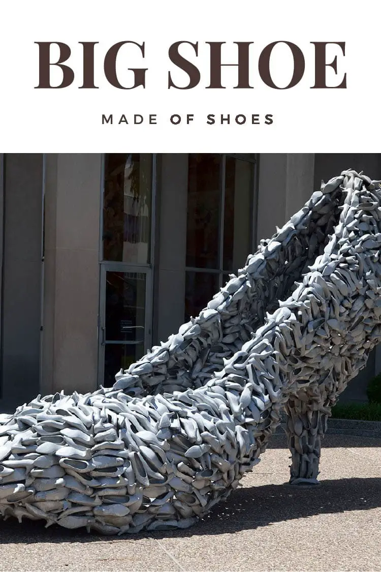 Big Shoe Made of Shoes in Clayton, Missouri