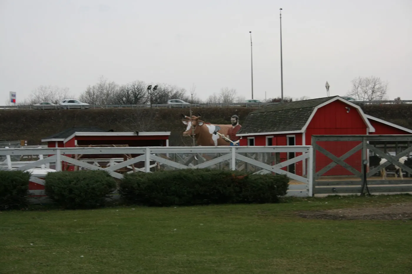 Muffler Man and Bessie the Cow in Libertyville, Illinois