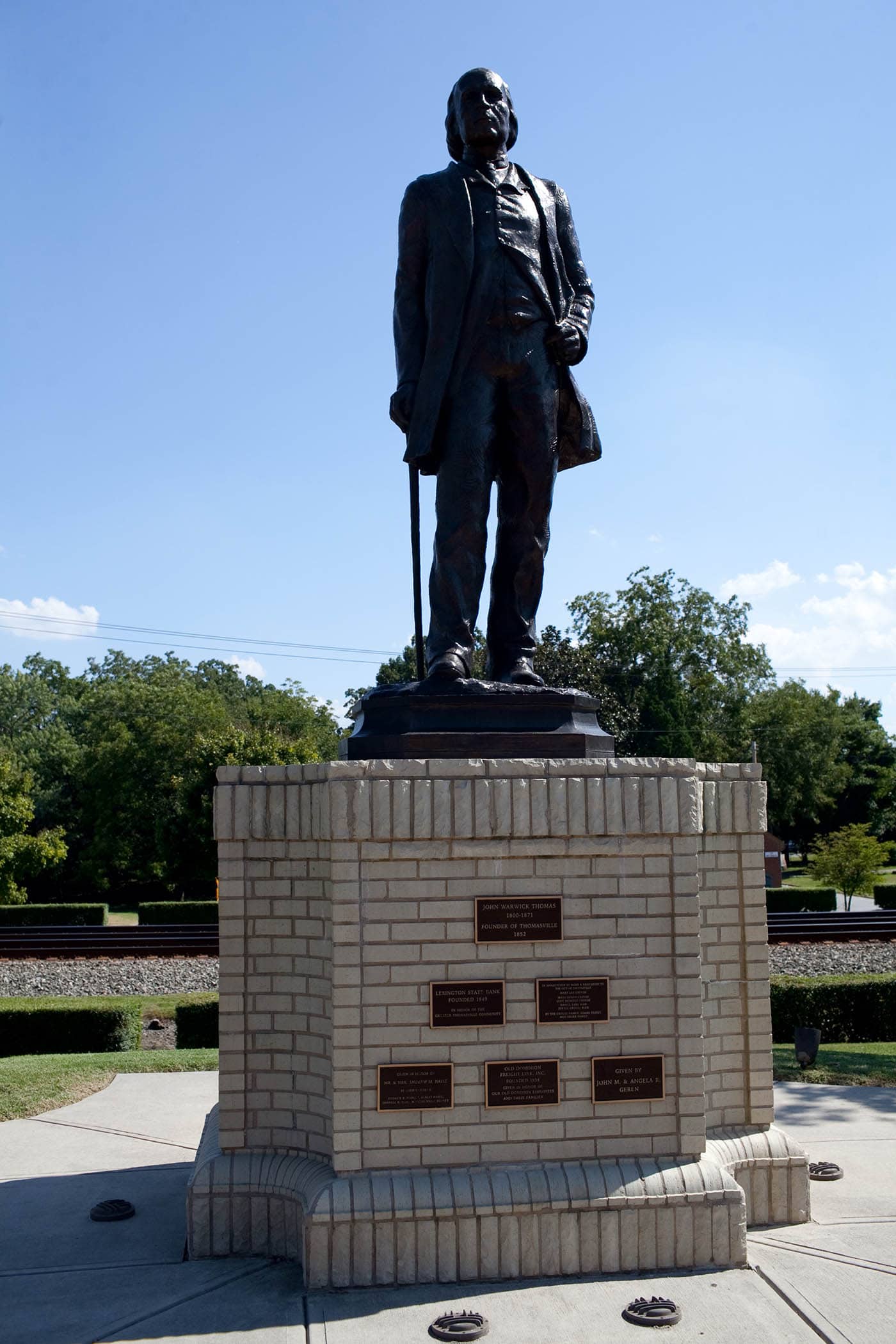 Statue of John Warwick Thomas, founder of Thomasville, North Carolina