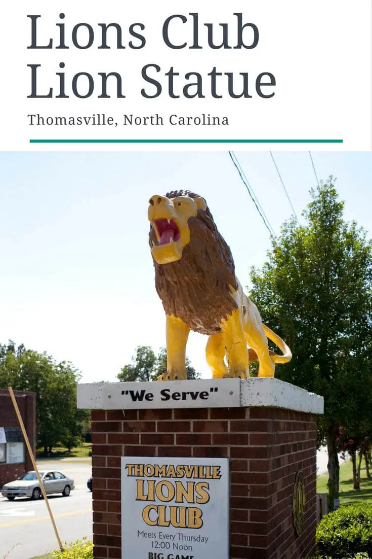 Lions Club Lion Statue in Thomasville, North Carolina