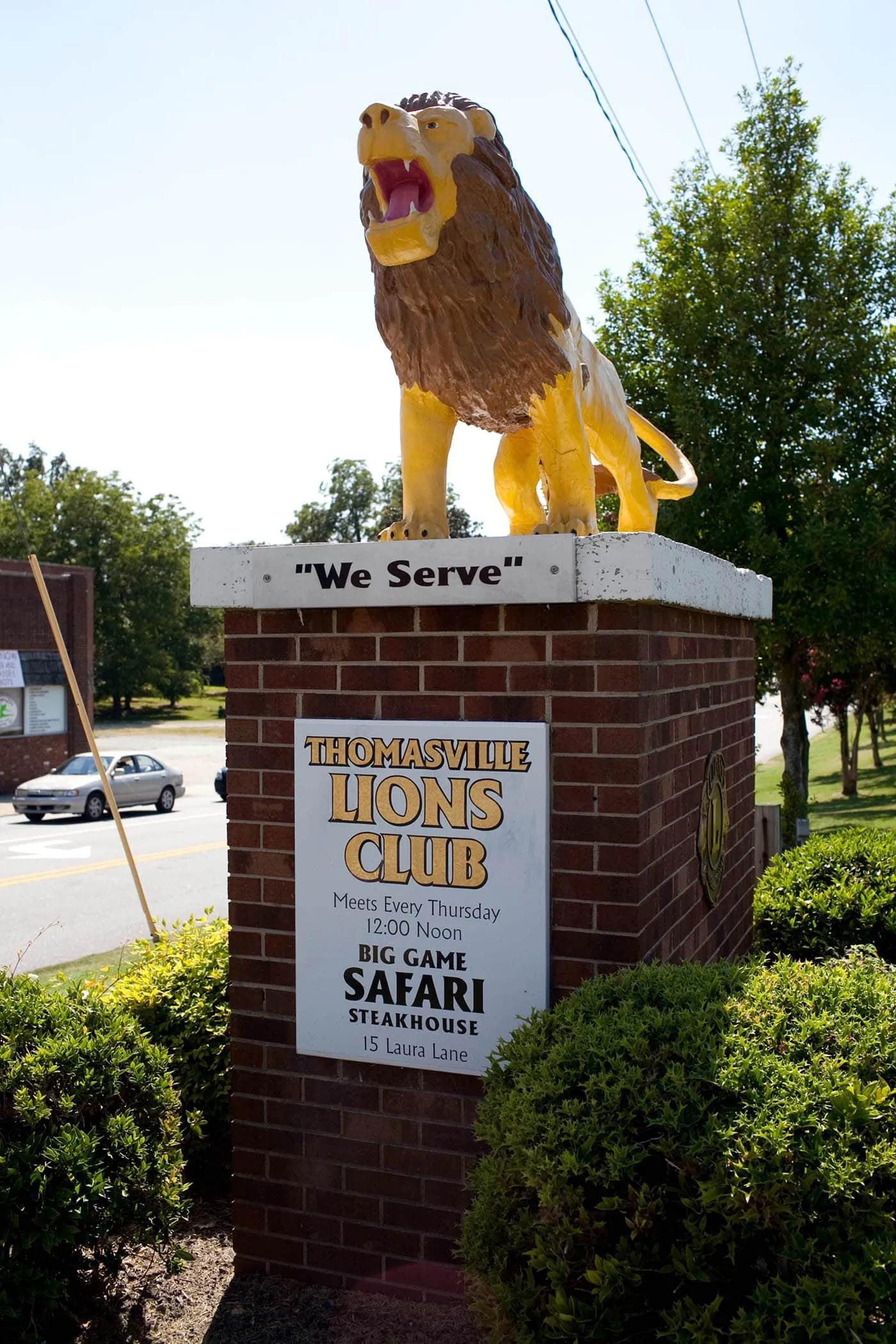 Lions Club Lion Statue in Thomasville, North Carolina