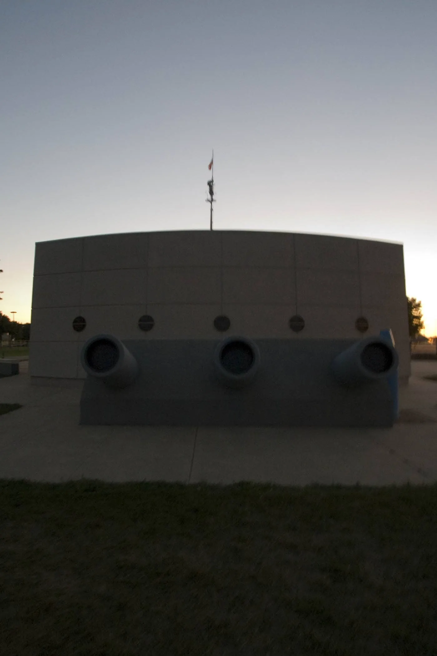 Concrete Outline of USS South Dakota in Sioux Falls, South Dakota